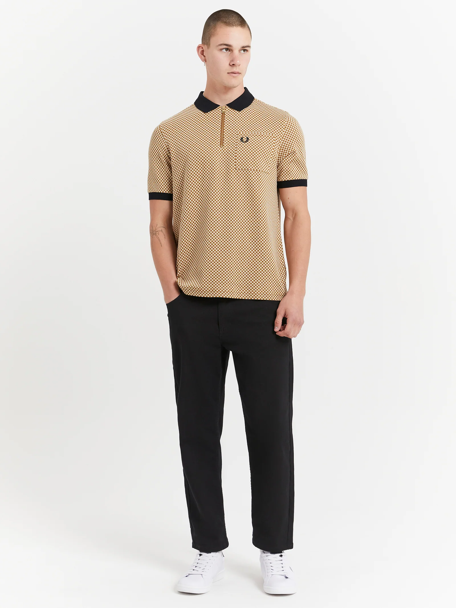 Micro Chequerboard Polo Shirt - Image 2