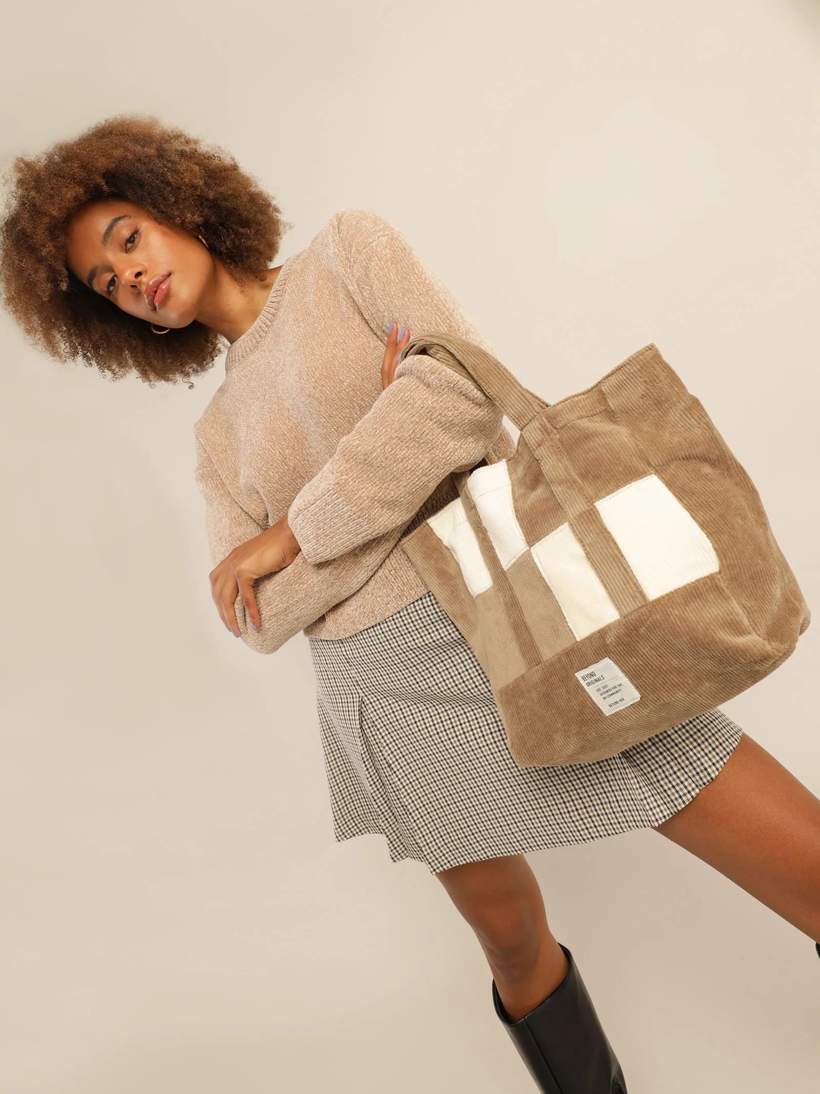 Mini Cord Patch Tote Bag - Image 2