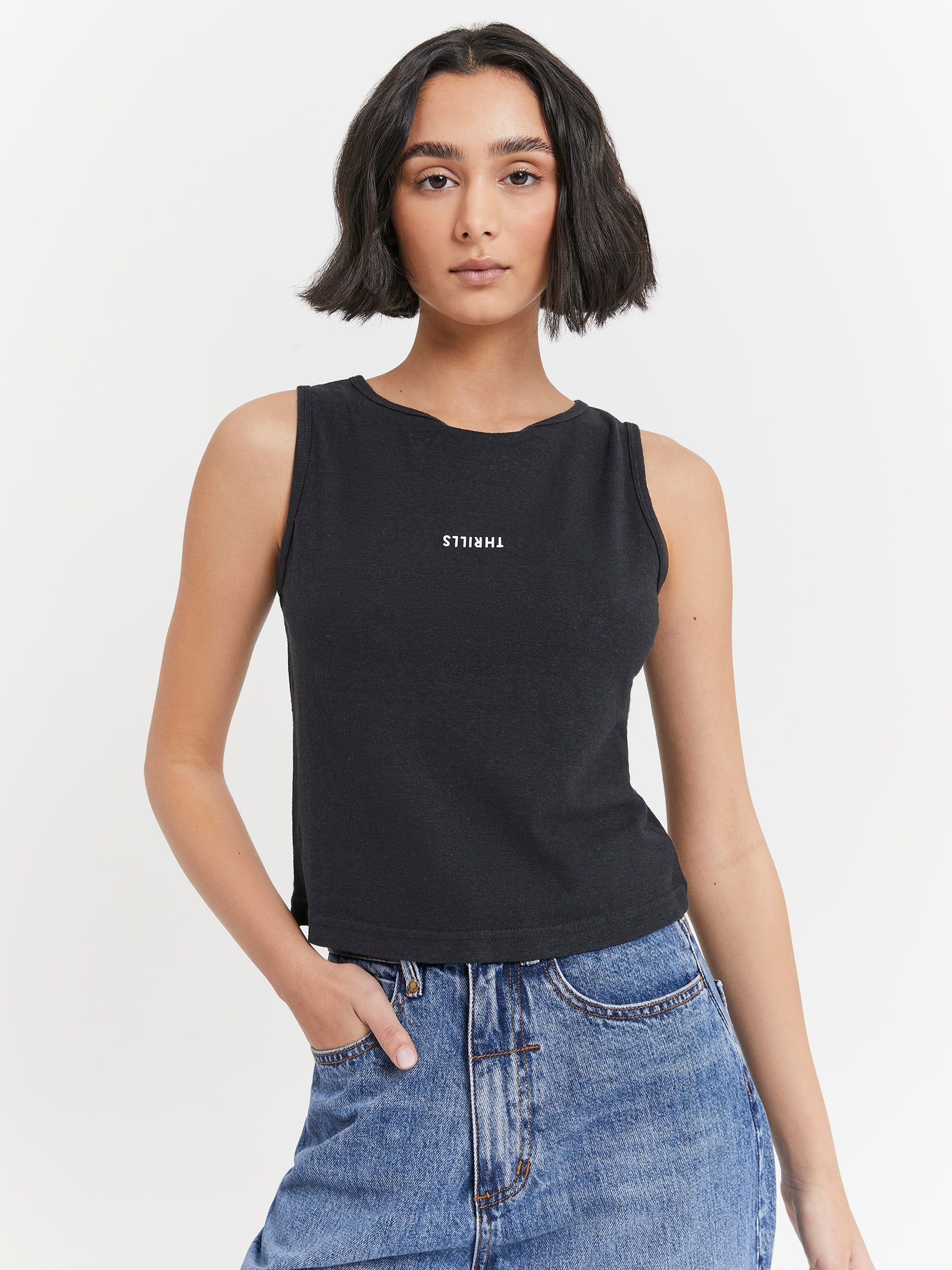 Minimal Thrills Hemp Boat Neck Tank - Image 3