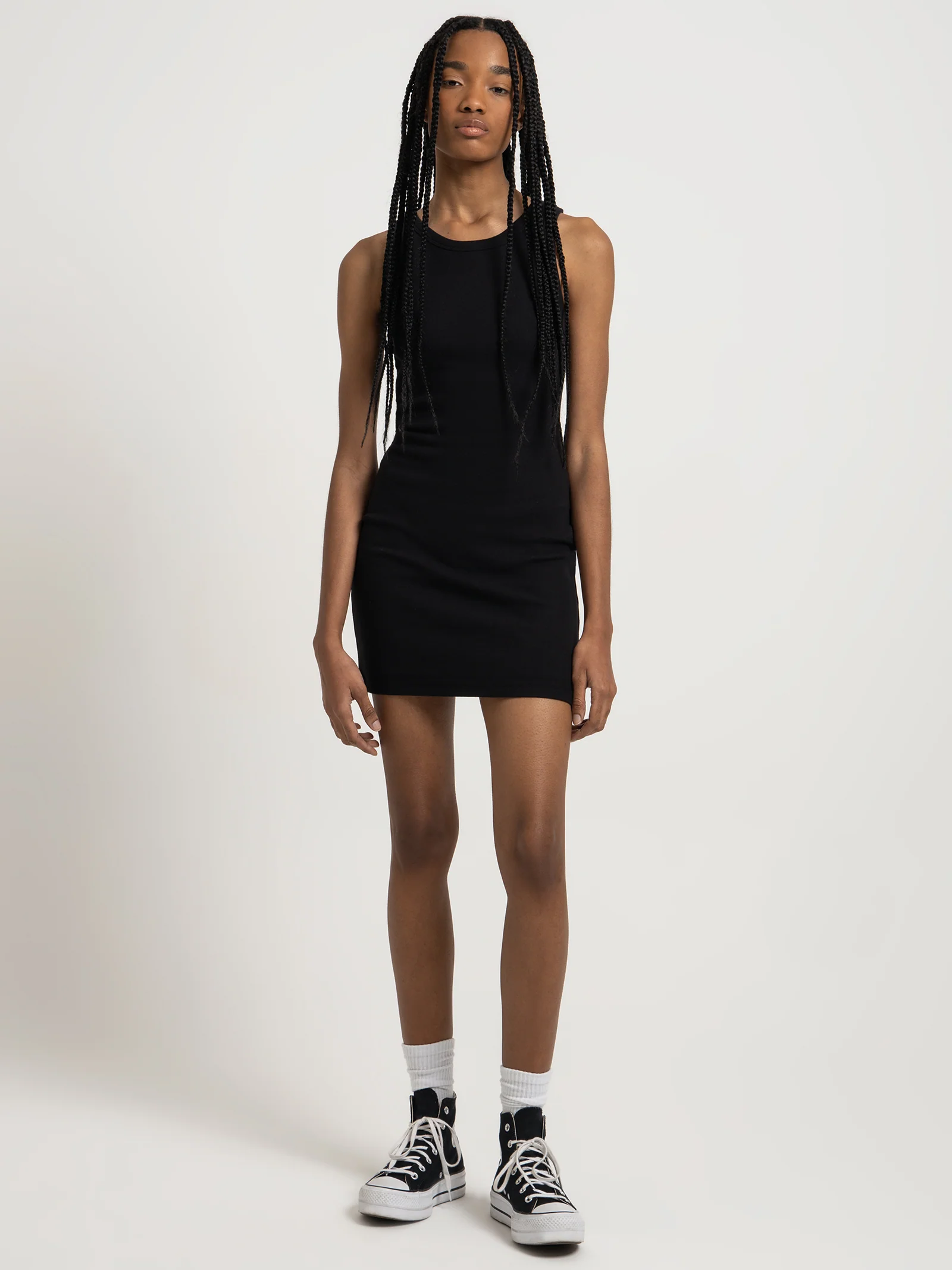 Molly High Neck Rib Dress - Image 2