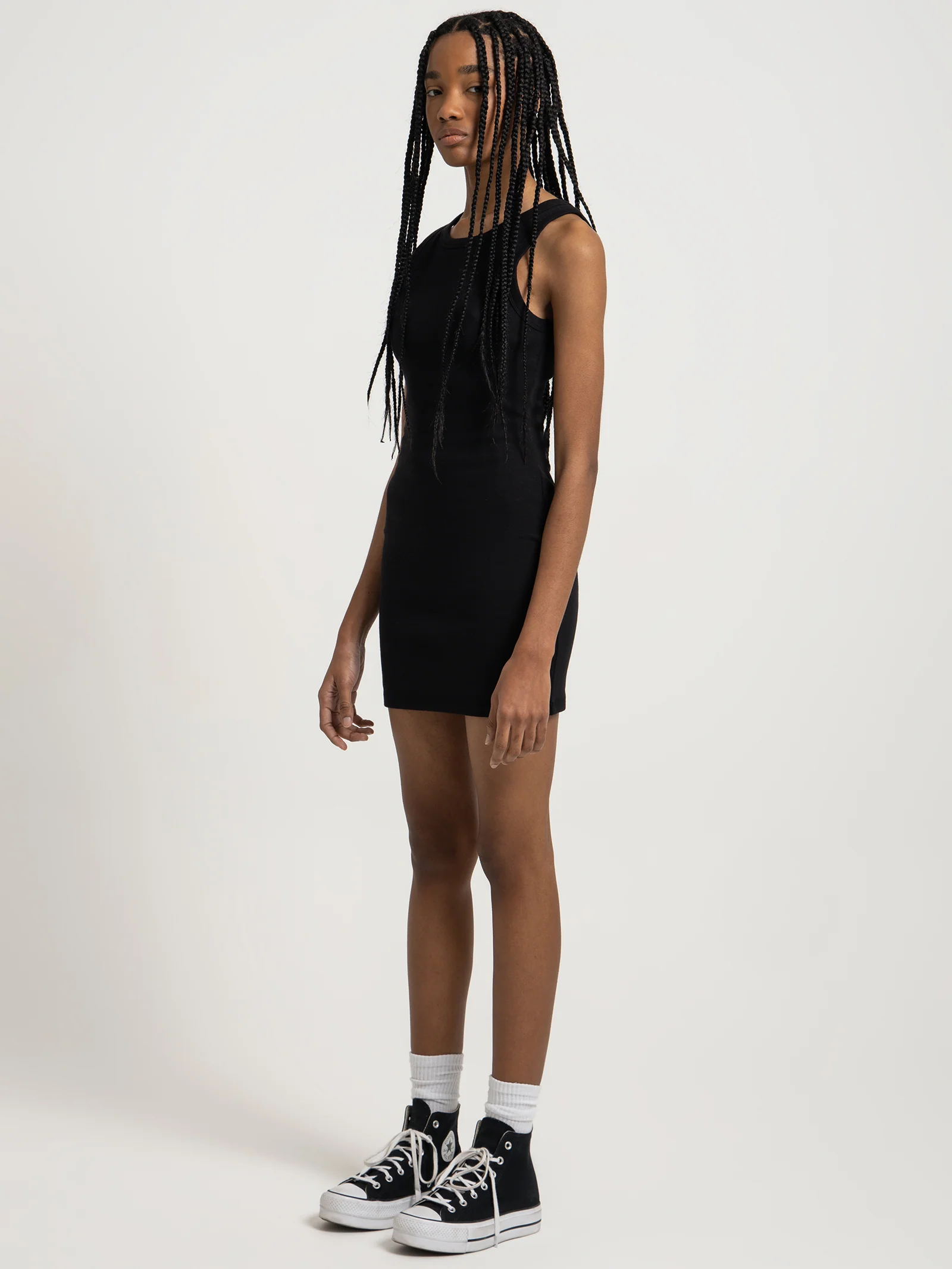 Molly High Neck Rib Dress - Image 3