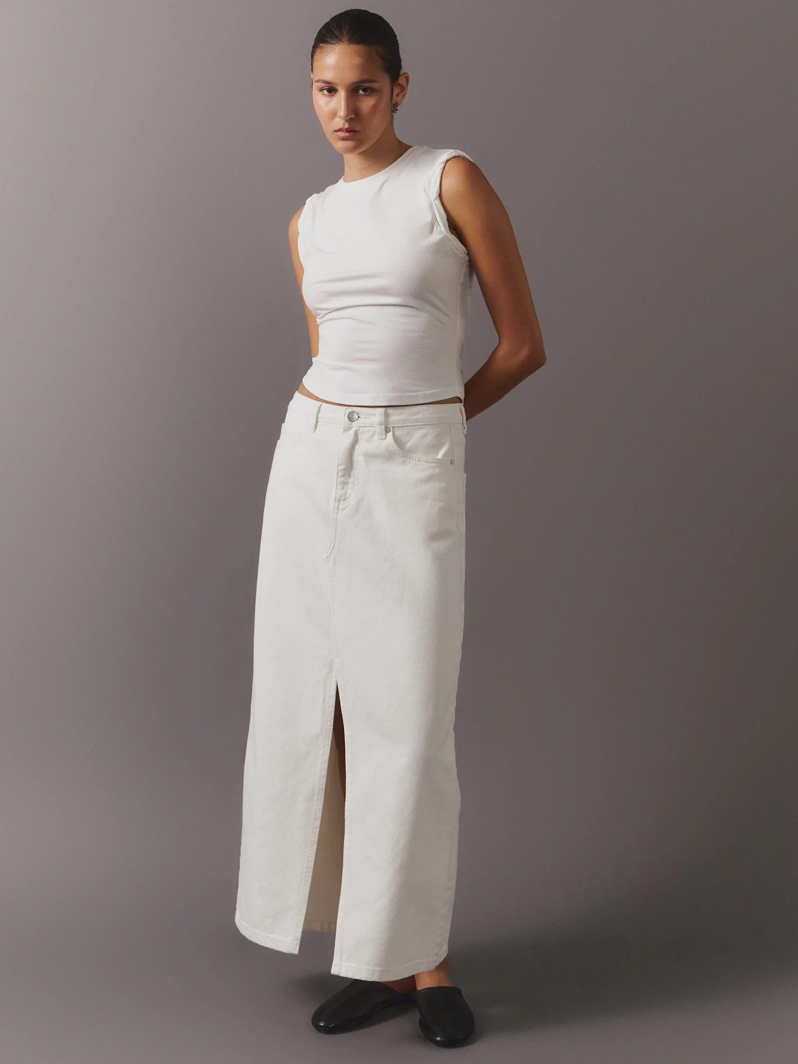 Denim Maxi Skirt - Image 2