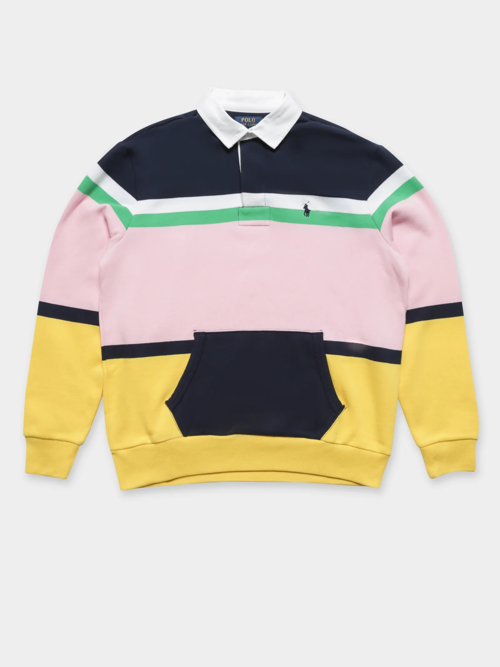 Multi Stripe Kangaroo Pocket Jersey Rugby Shirt - Image 7