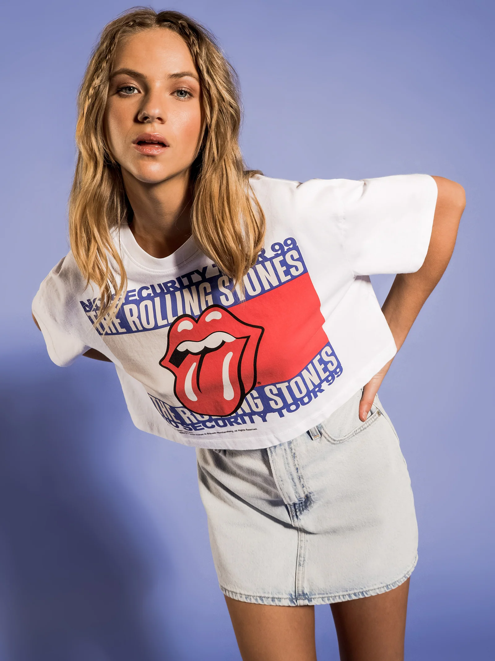 Music Revisited Rolling Stones Cropped T-Shirt - Image 2