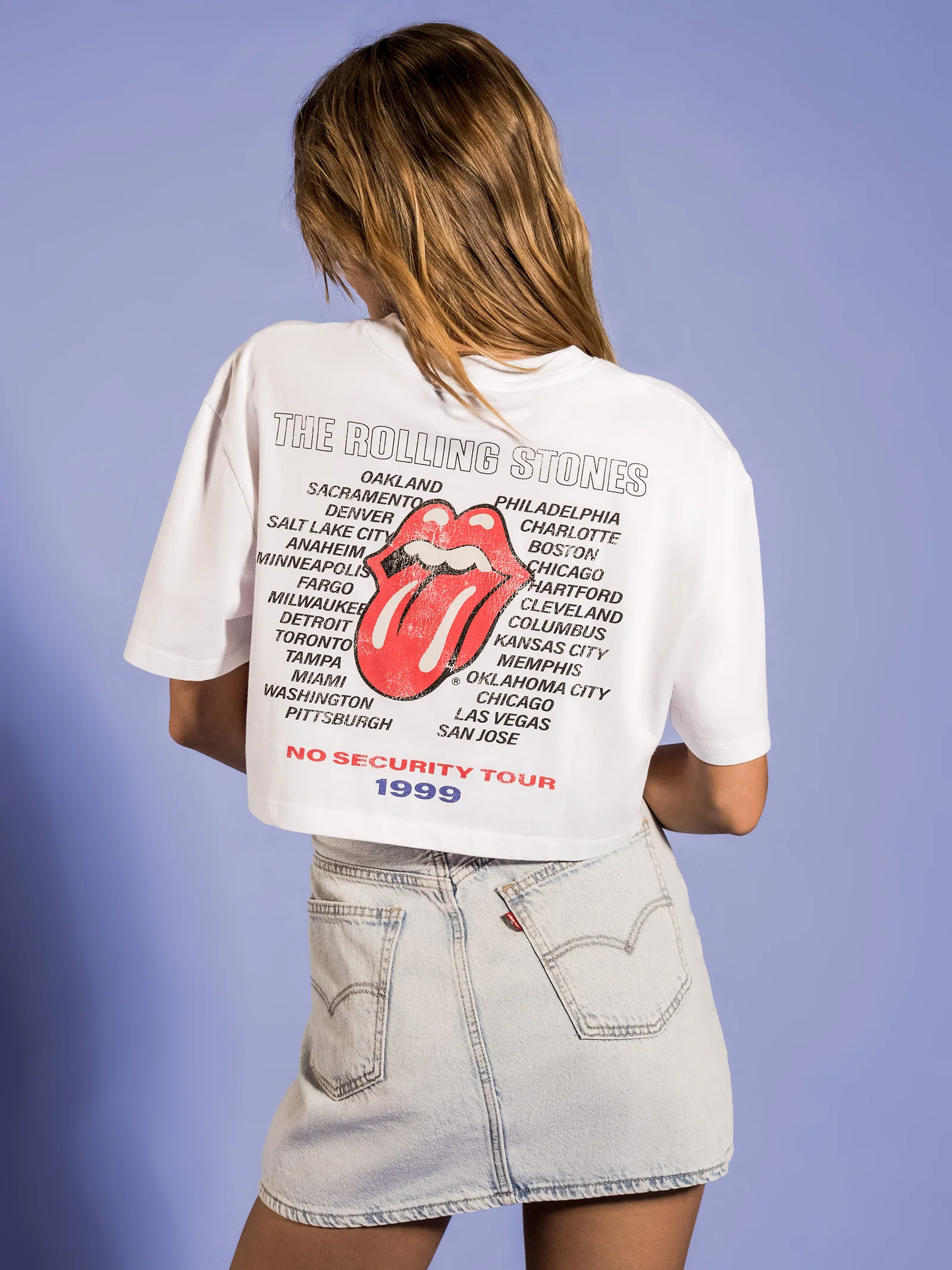 Music Revisited Rolling Stones Cropped T-Shirt - Image 3