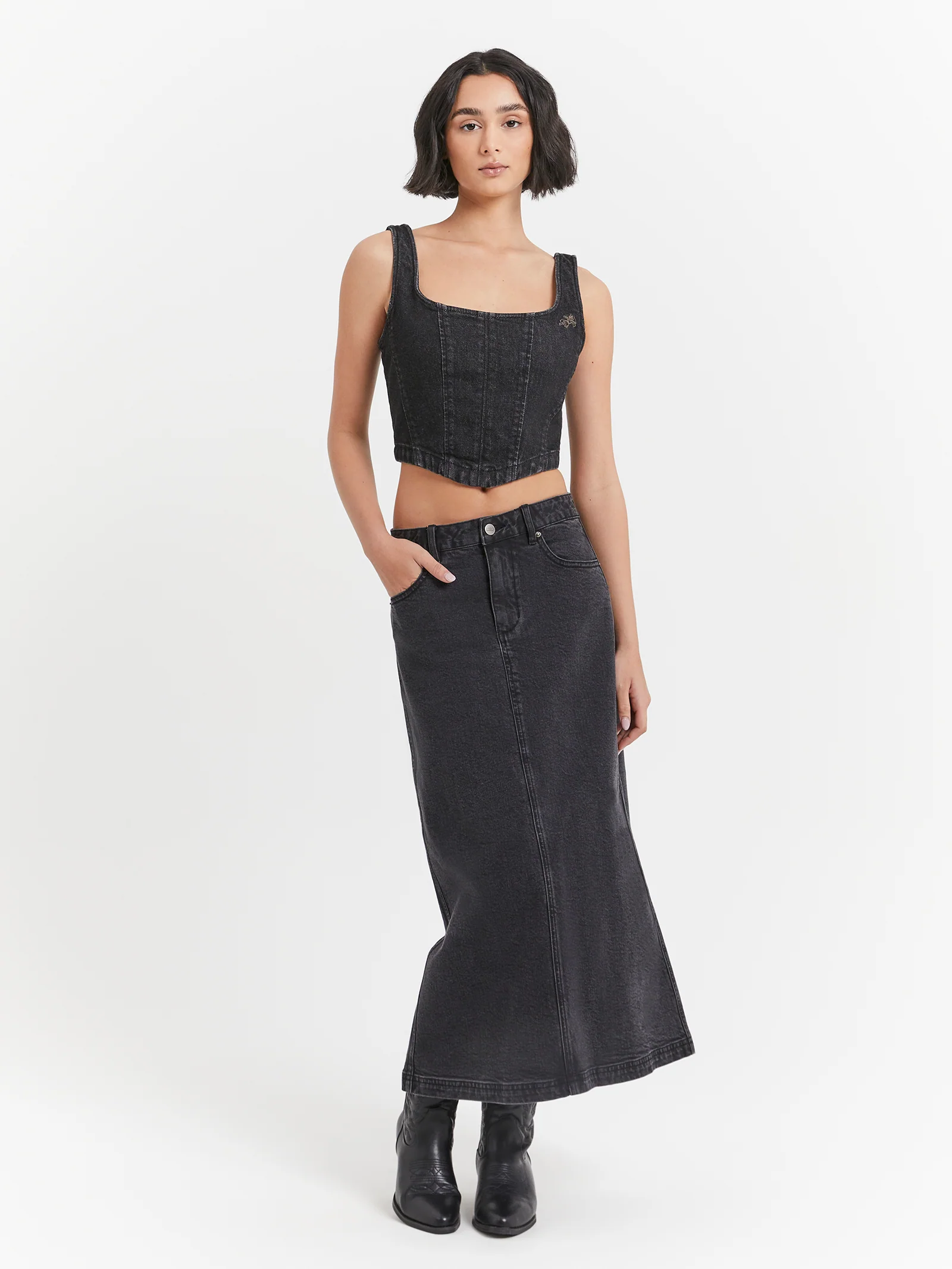 Mysteries Denim Corset Top - Image 2