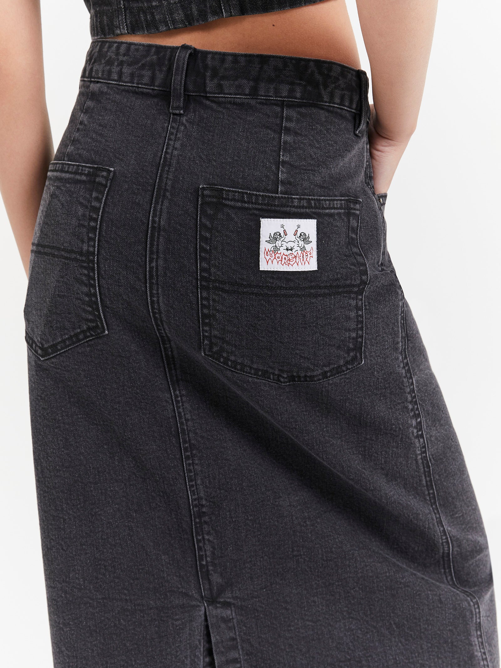 Mysteries Denim Maxi Skirt - Image 3