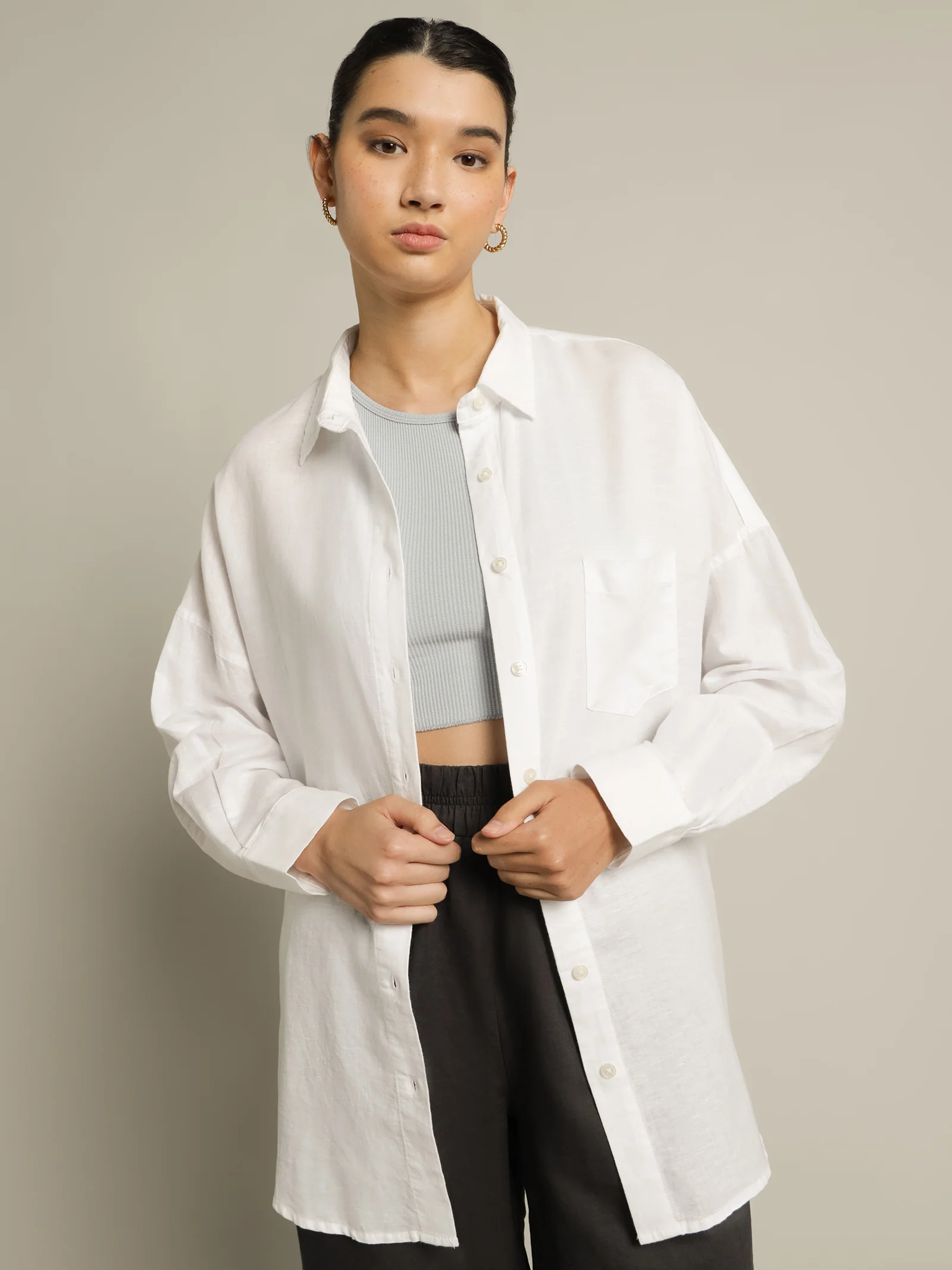 Naya Cotton Longline Shirt - Image 3