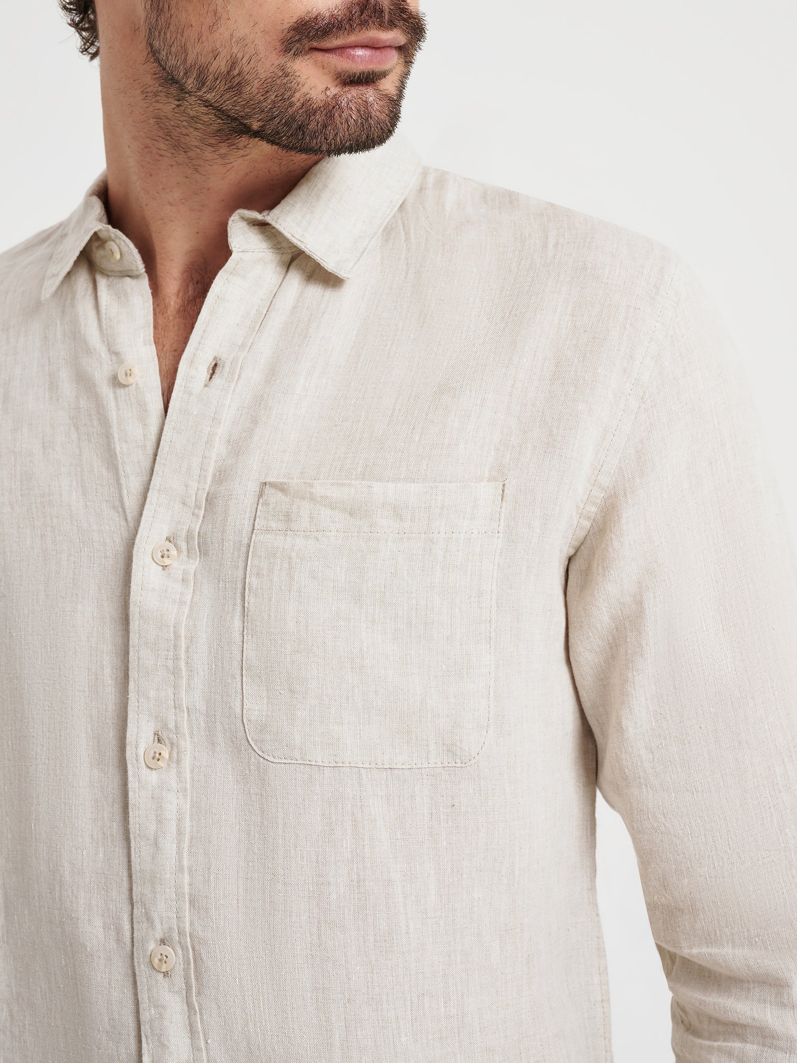 Nero Linen Long Sleeve Shirt - Image 3