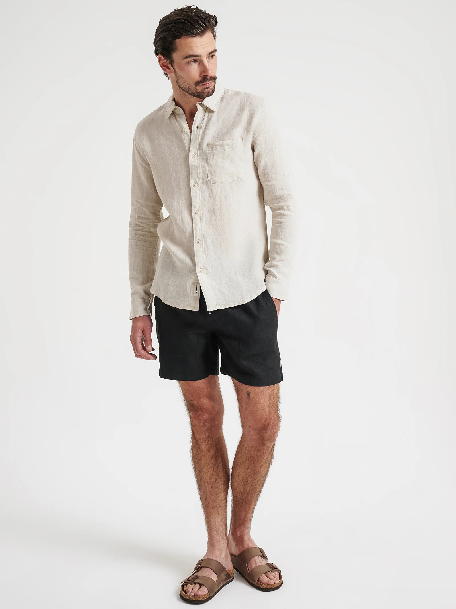 Nero Linen Long Sleeve Shirt - Image 5