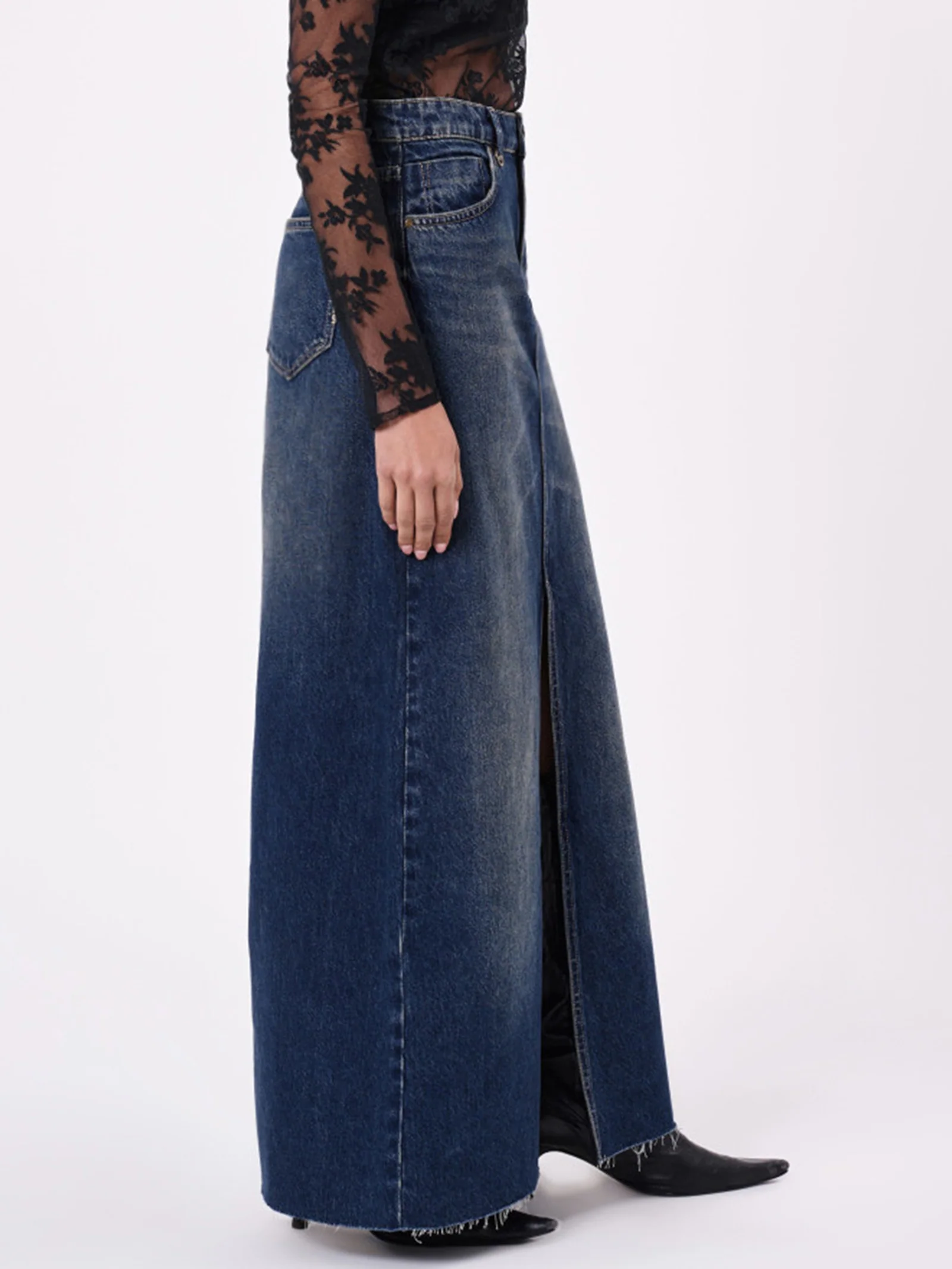 Darcy Maxi Skirt Gold Mine - Dark Vintage Indigo - Image 4