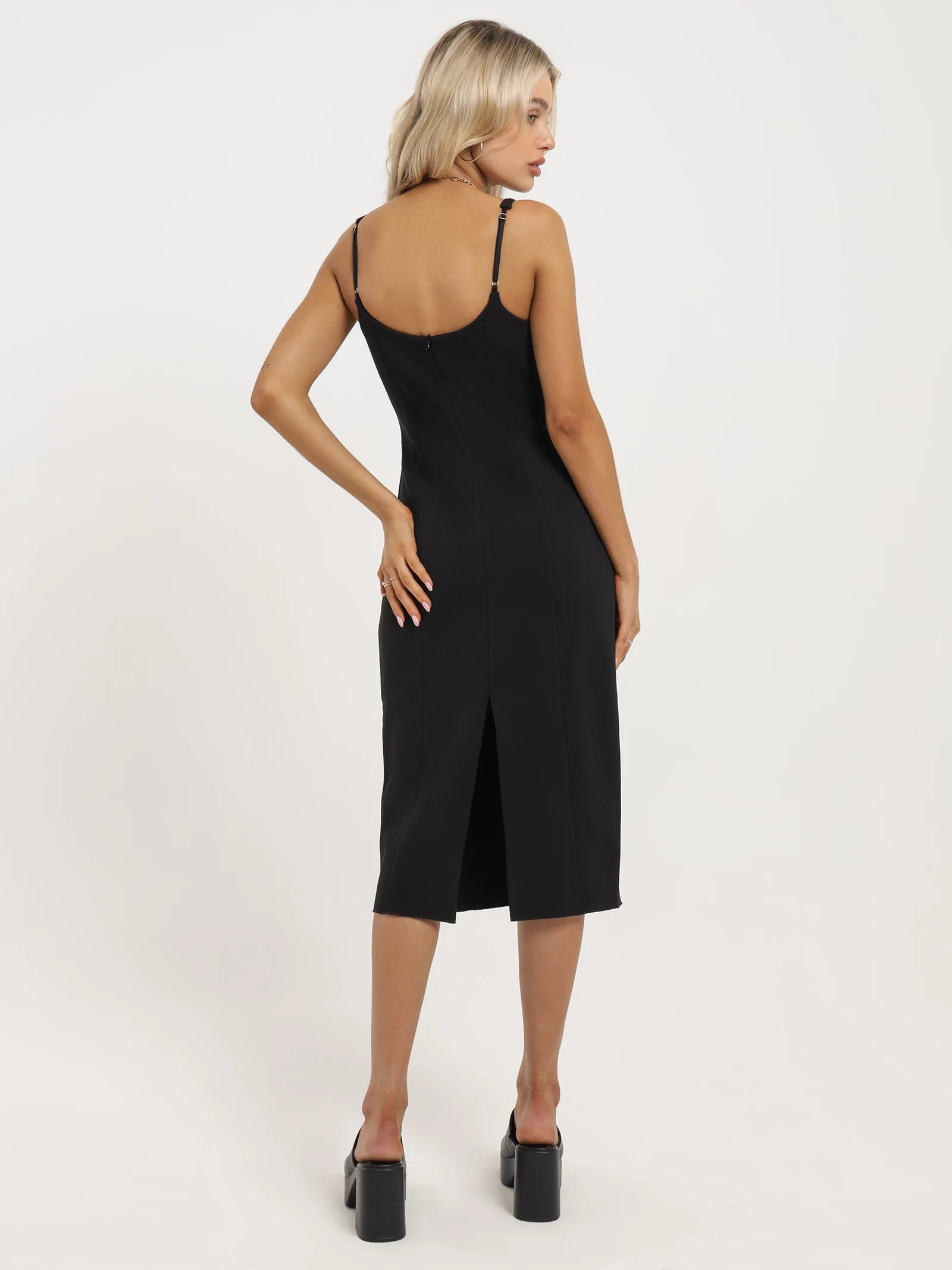 Neve Crepe Midi Dress - Image 5