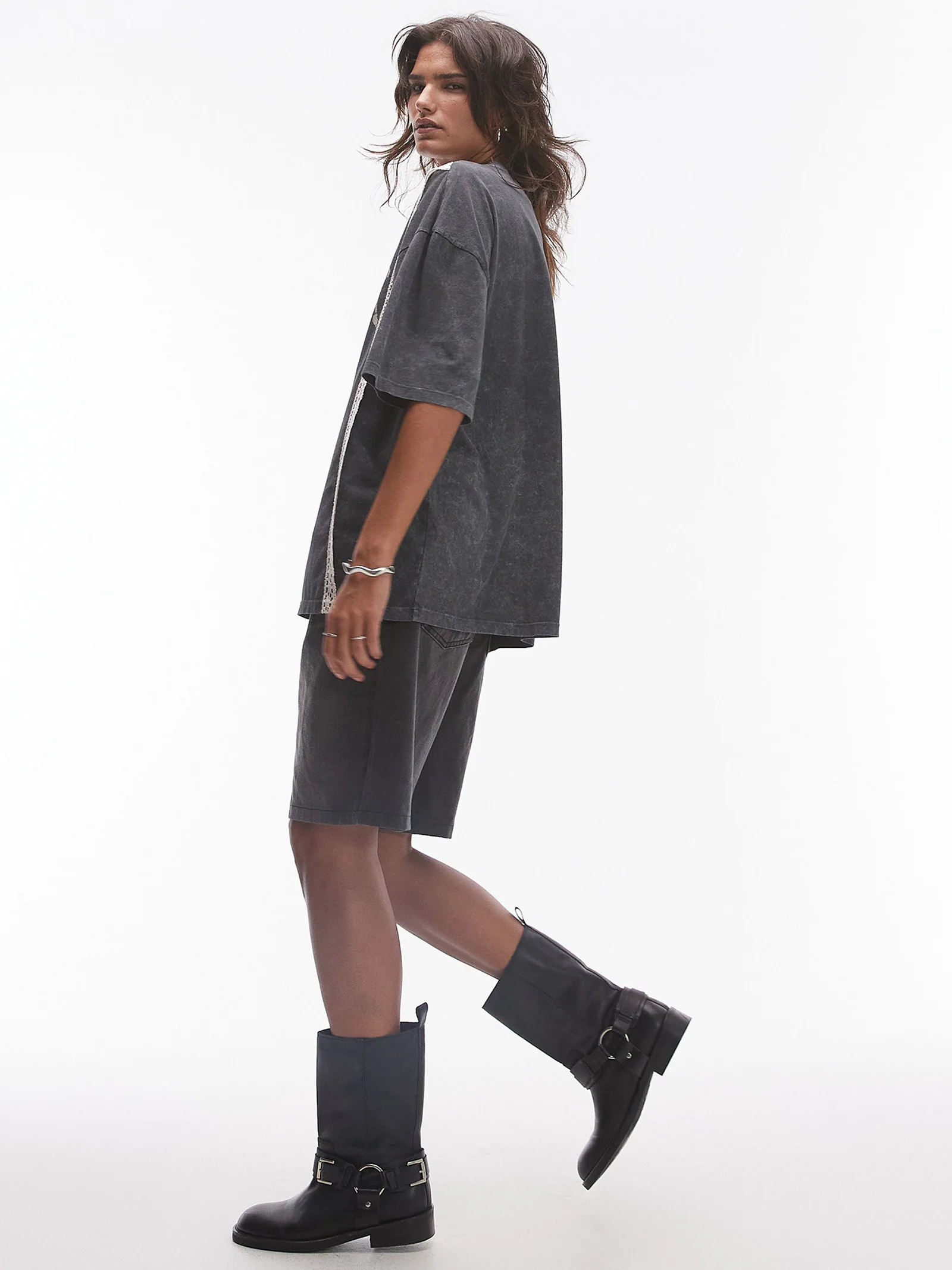 New York Lace Trim Oversized Tee - Image 4