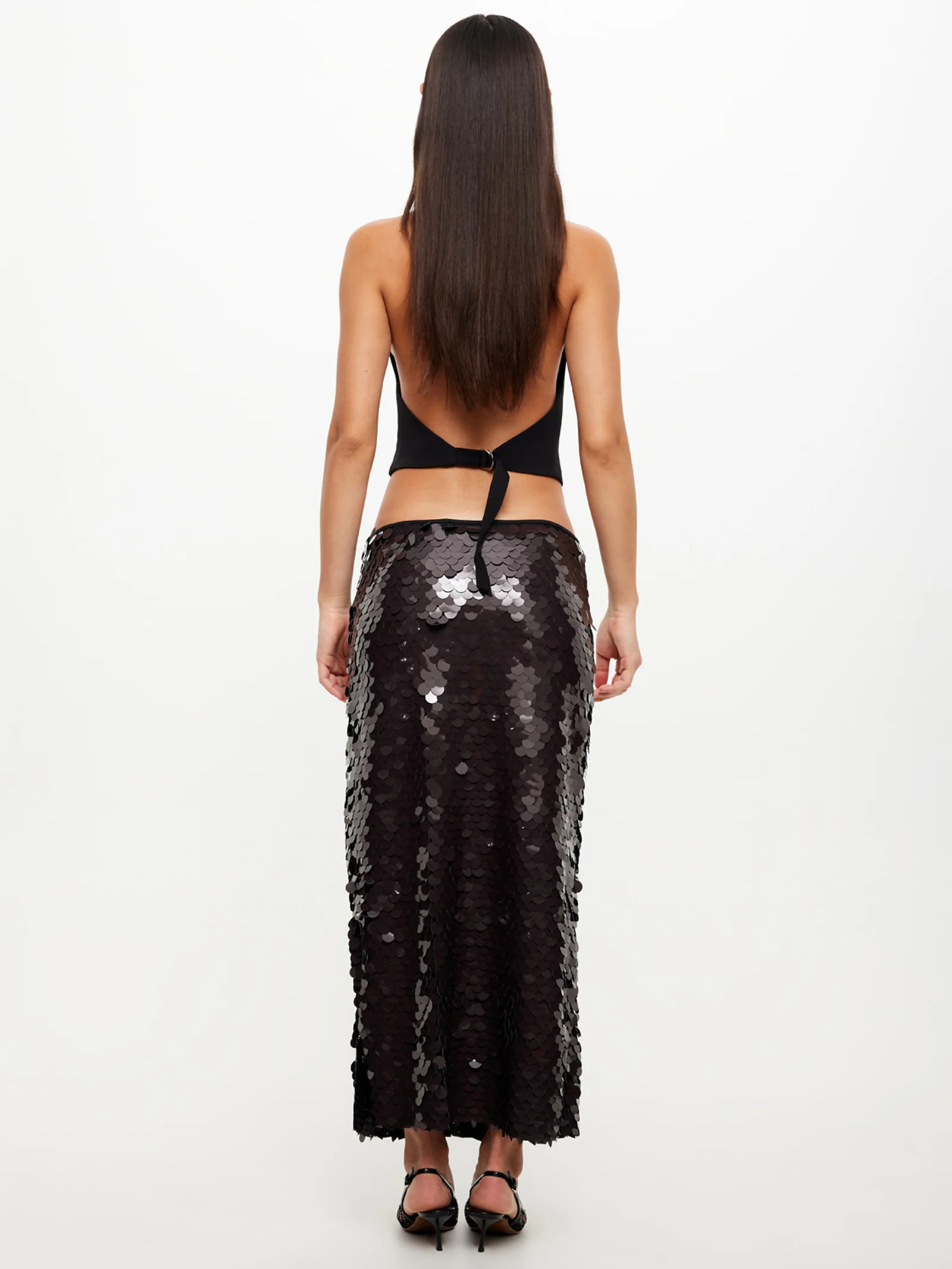 Night Rider Sequin Sequin Midi Skirt - Image 4