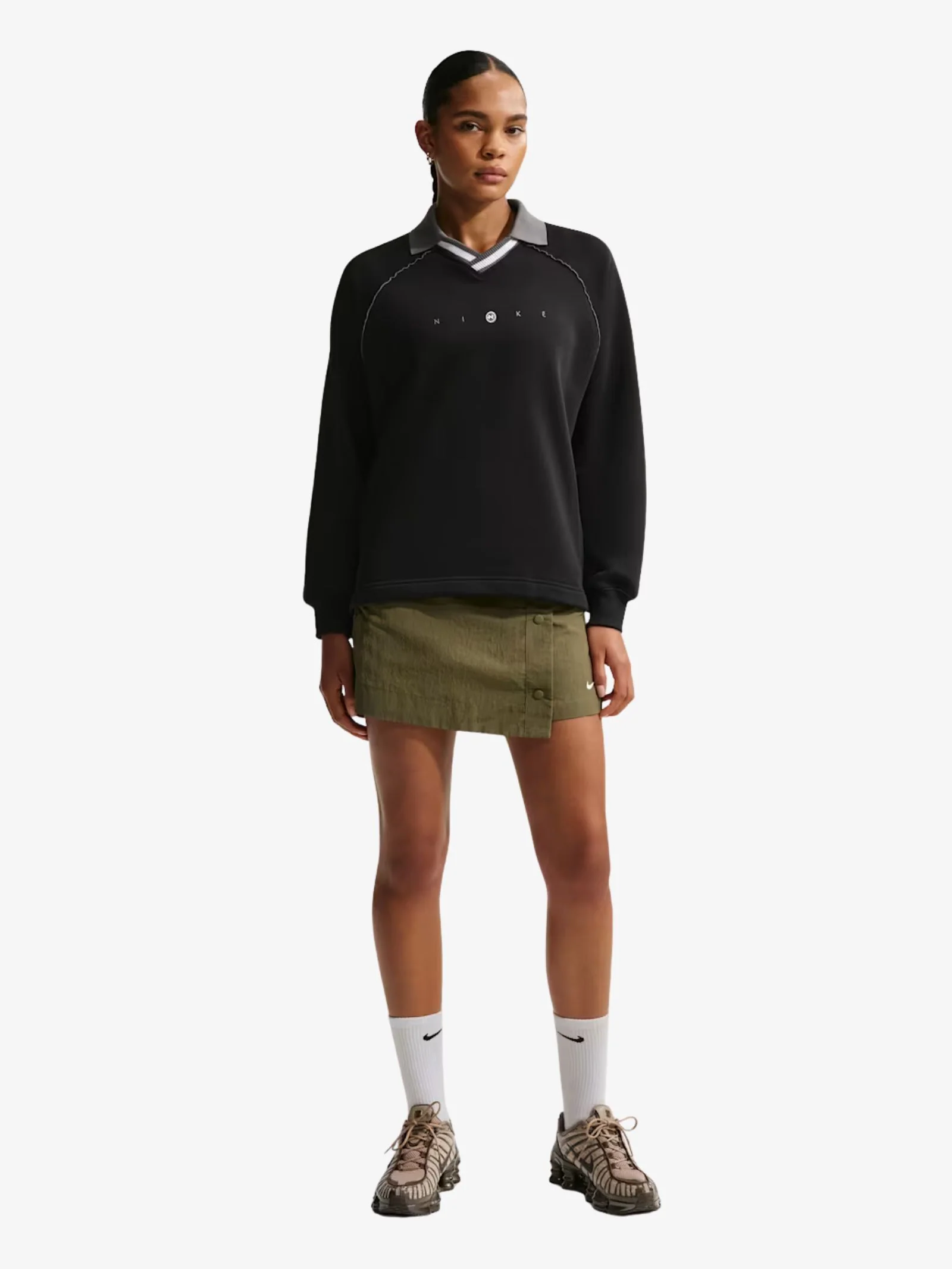 Women's NSW Phoenix Fleece Oversized Graphic Polo Top - Image 4
