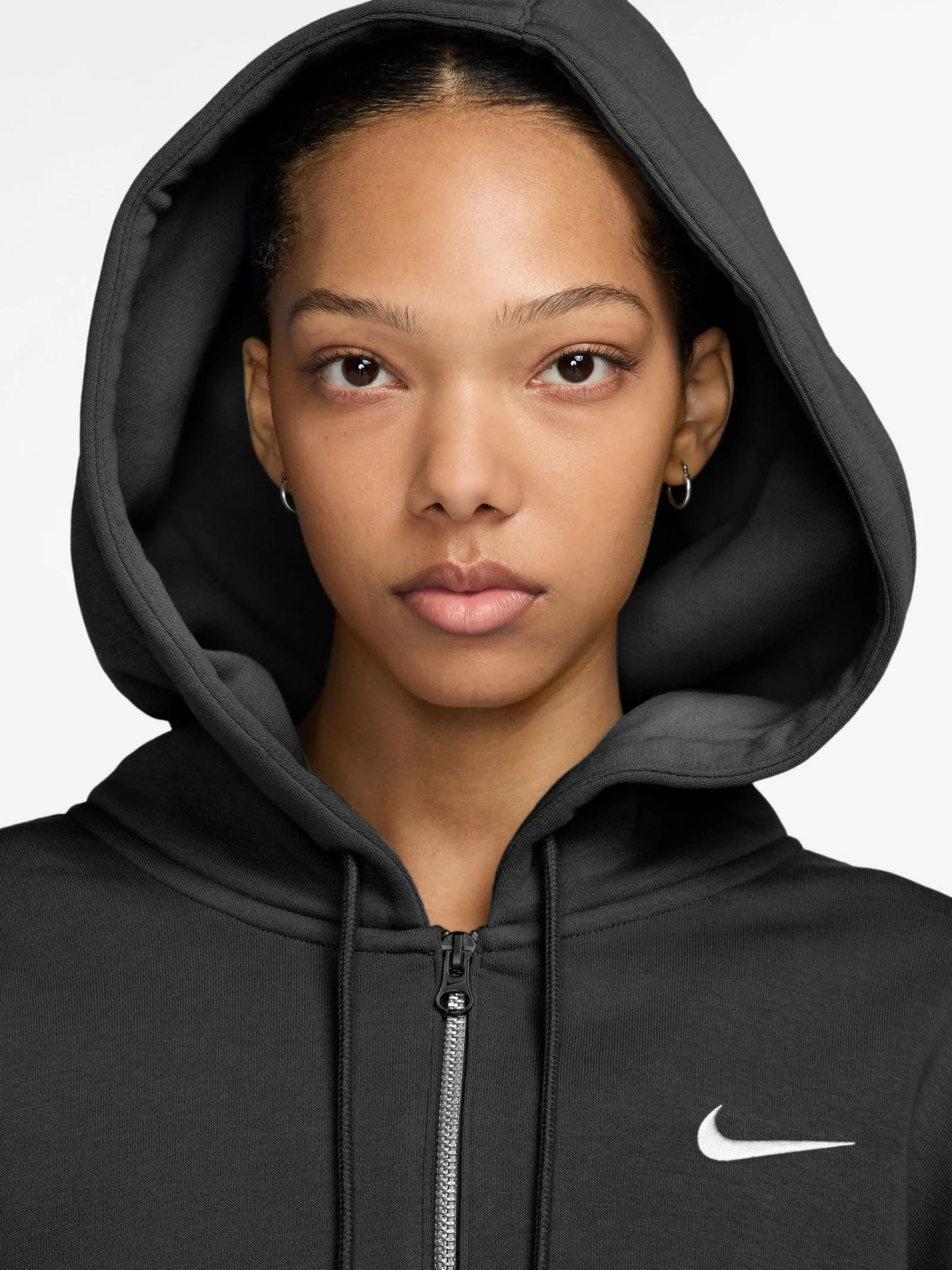 Women's Loose Cropped Full-Zip Hoodie - Image 3