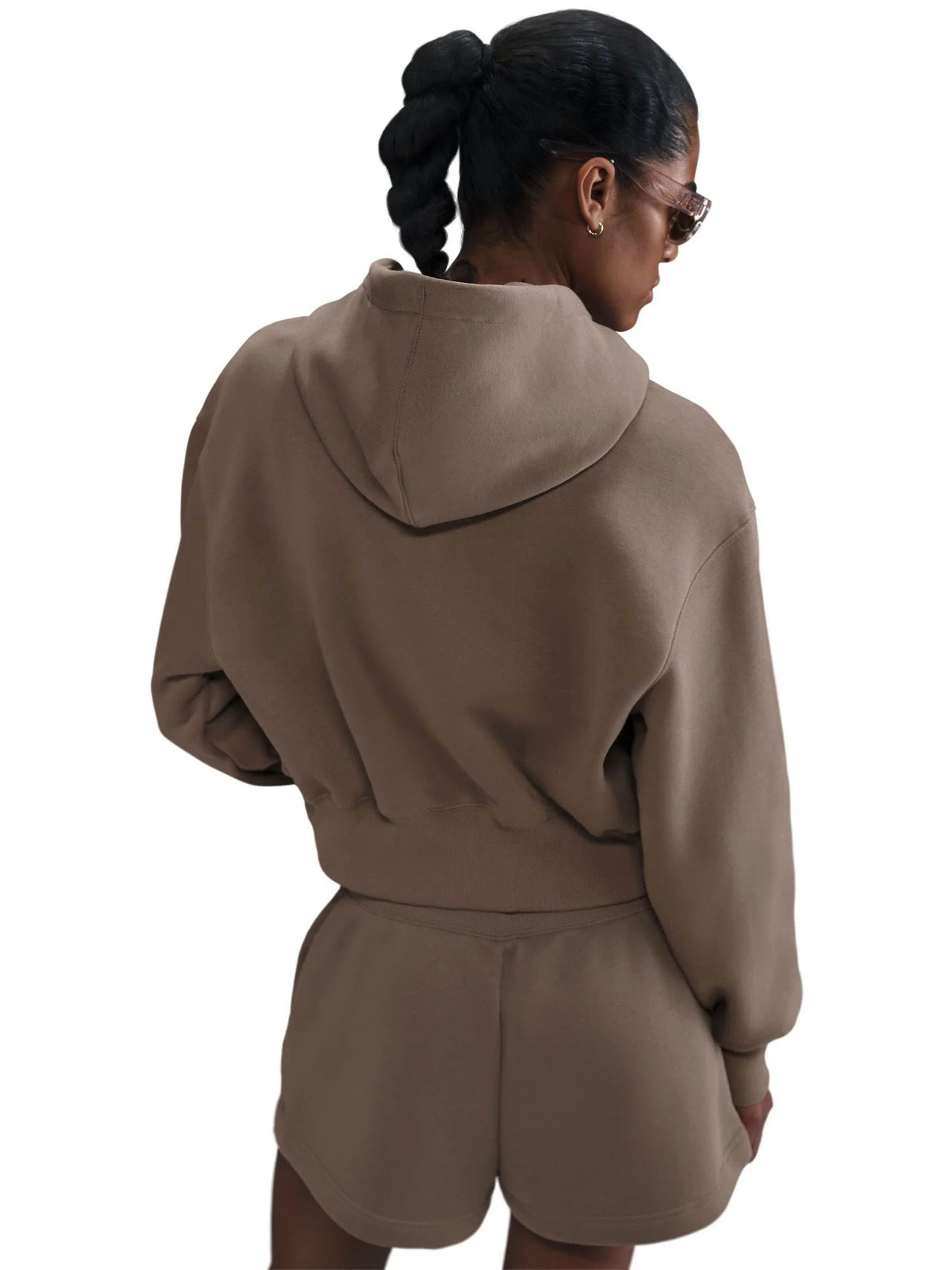 Women's Loose Cropped Full-Zip Hoodie - Image 2