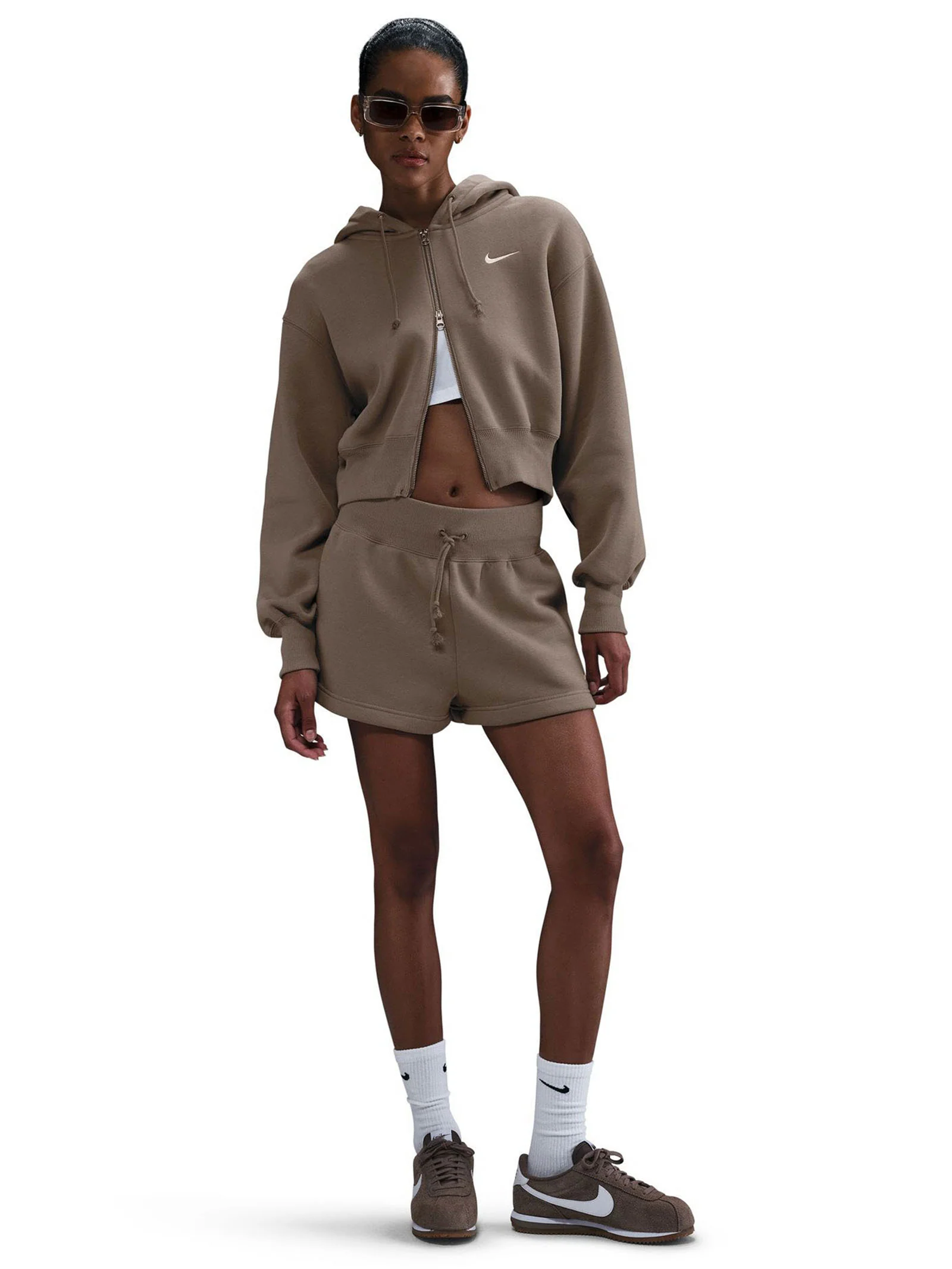 Women's Loose Cropped Full-Zip Hoodie - Image 5