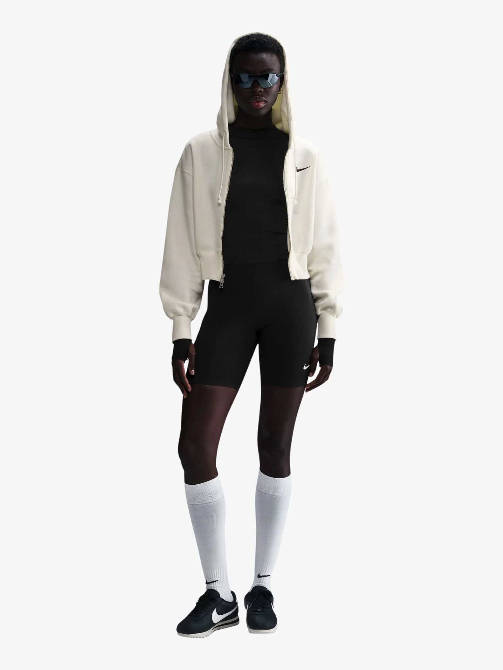 Women's Loose Crop Full Zip Hoodie