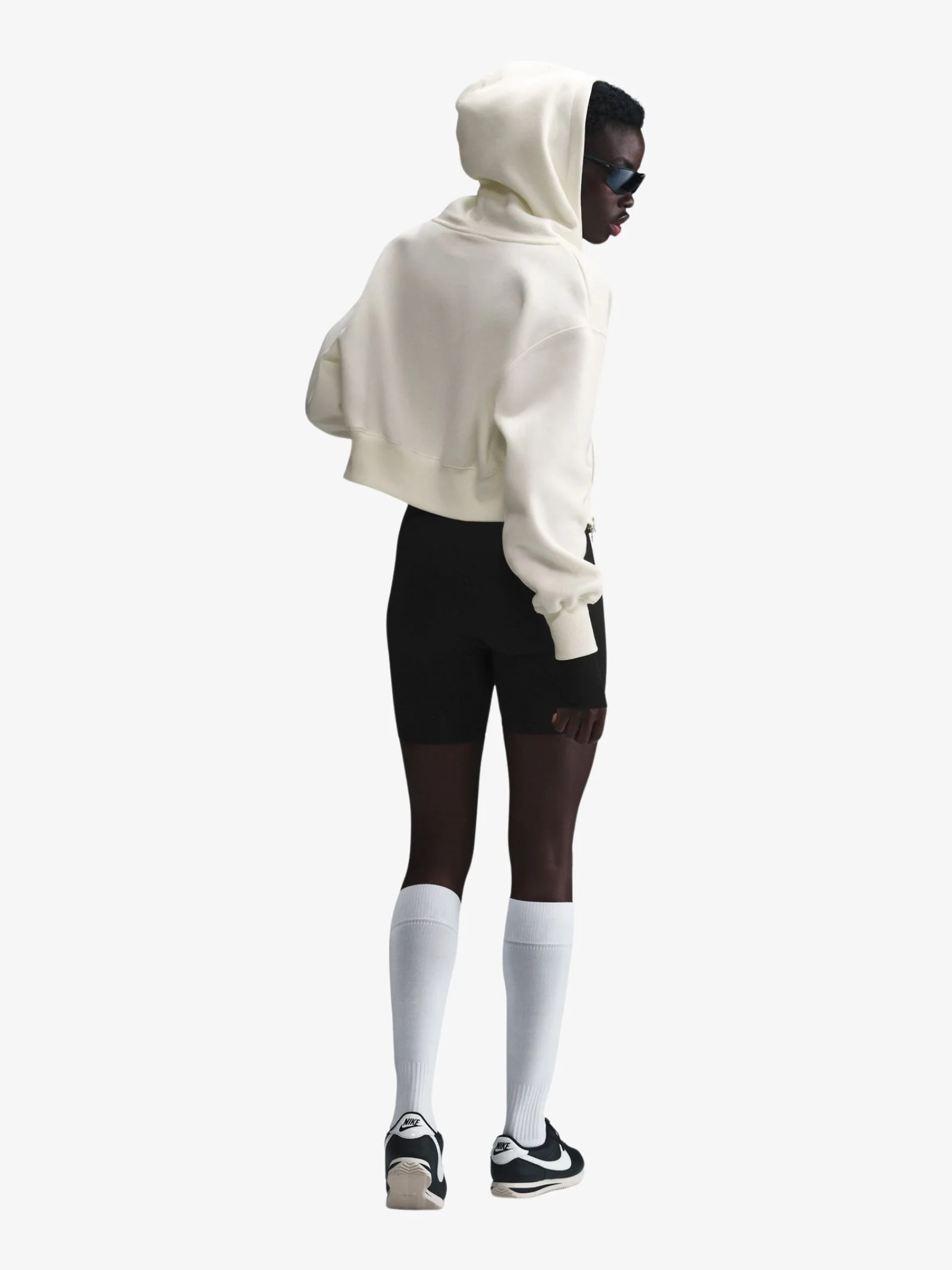 Women's Loose Crop Full Zip Hoodie - Image 2