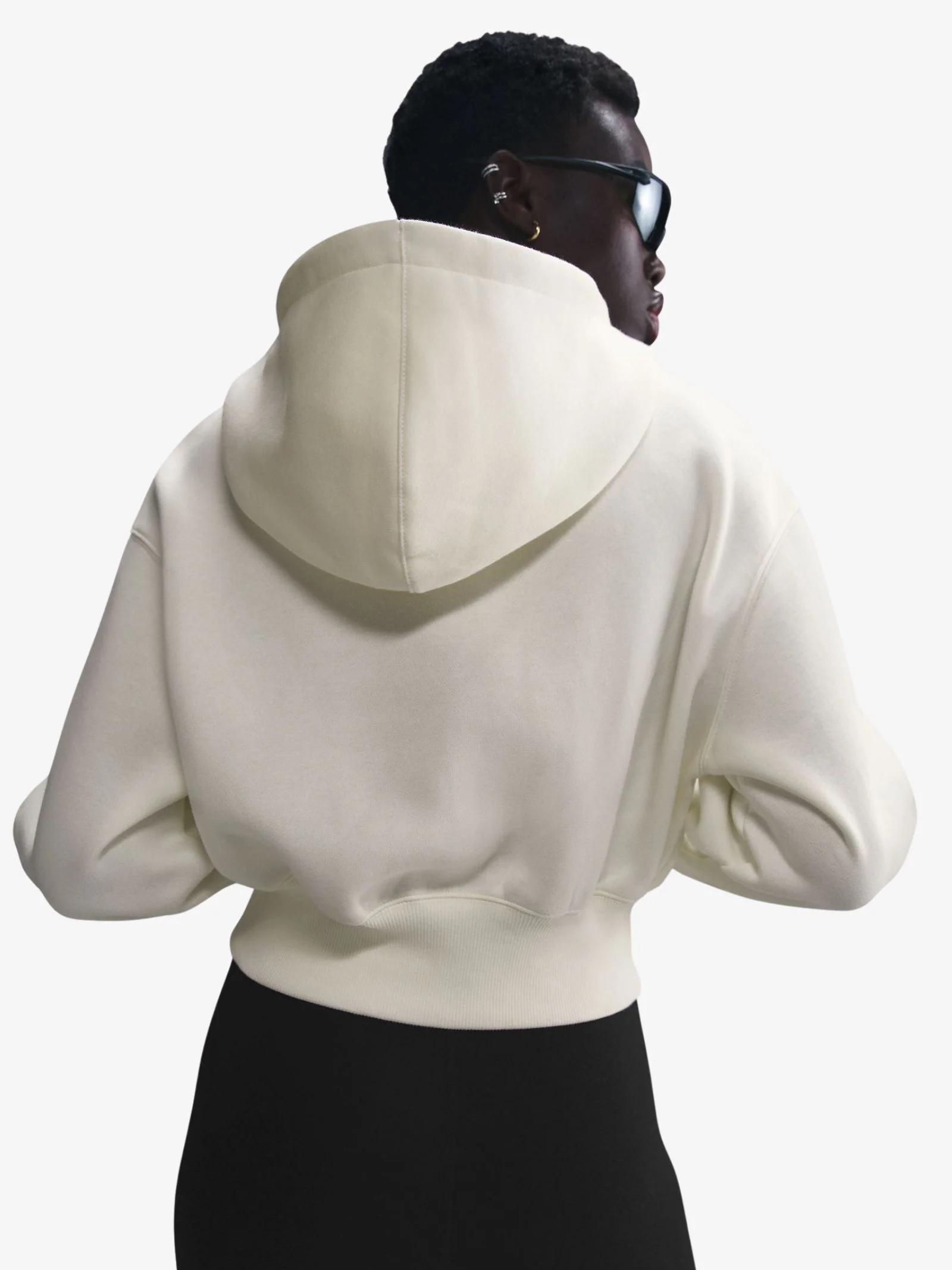 Women's Loose Crop Full Zip Hoodie - Image 4