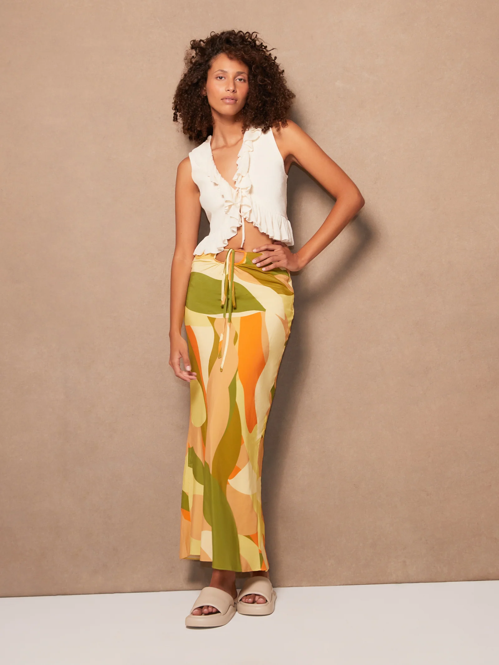 Nina Ruched Midi Skirt - Image 2
