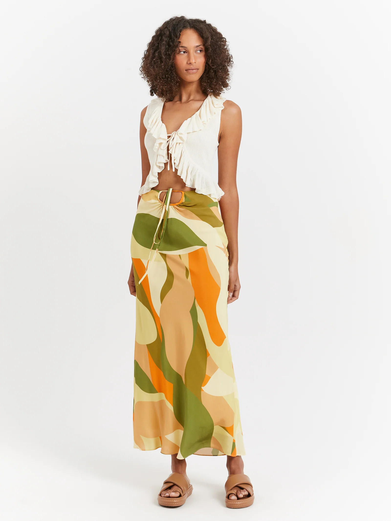 Nina Ruched Midi Skirt - Image 3
