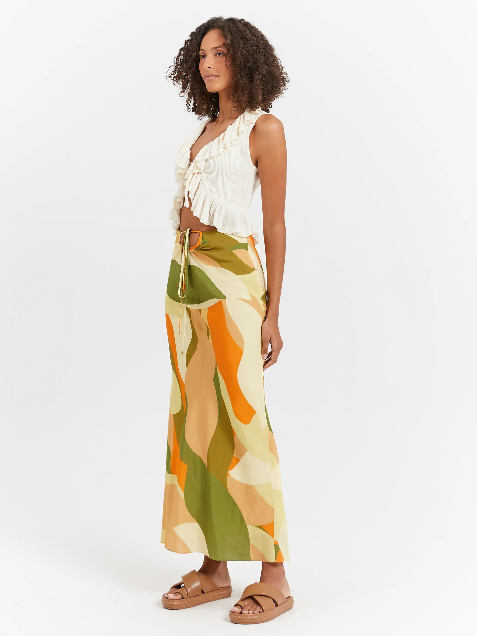 Nina Ruched Midi Skirt - Image 4