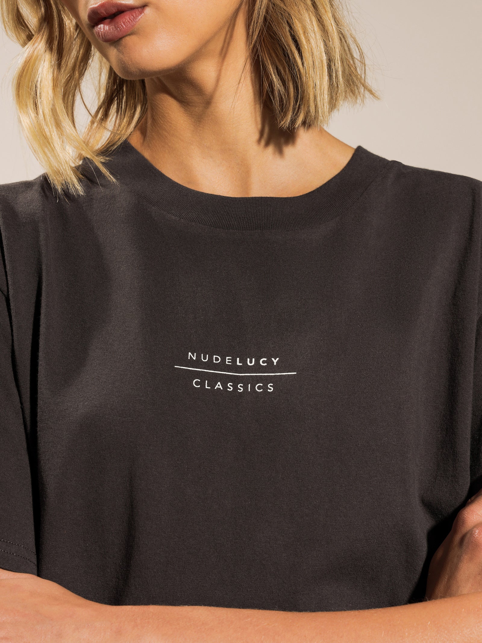 Nude Classics Slogan Boyfriend T-Shirt - Image 5