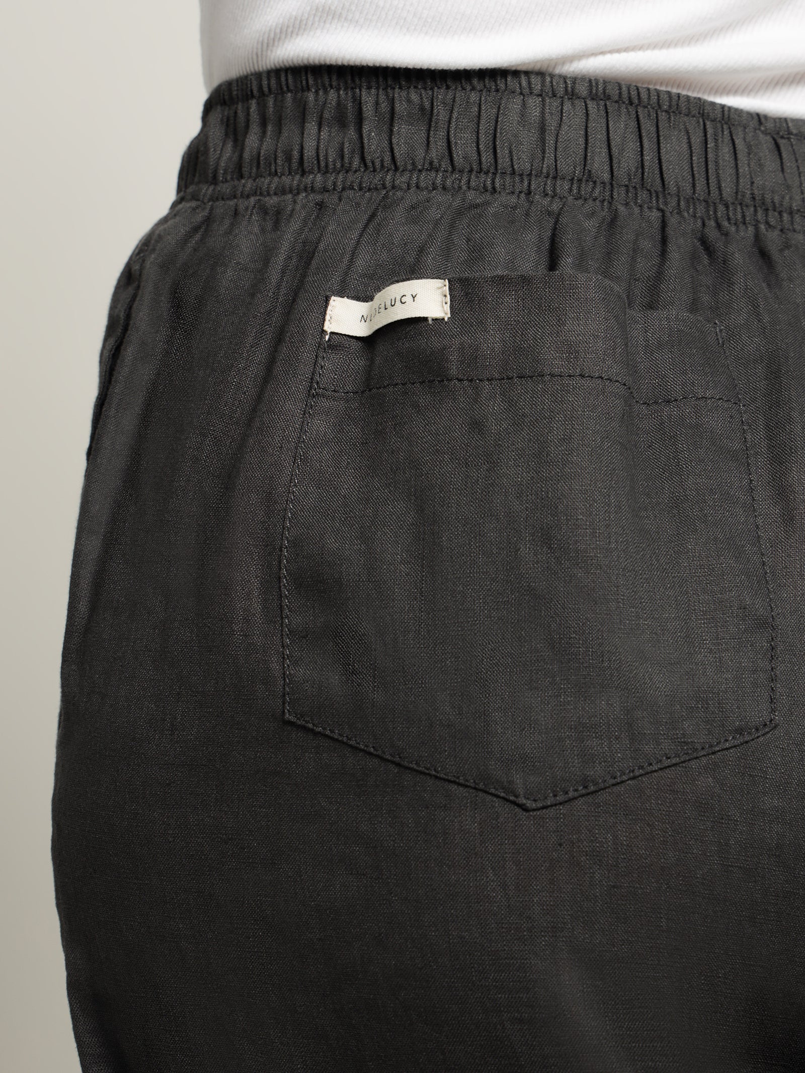 Nude Linen Lounge Crop Pant - Image 5
