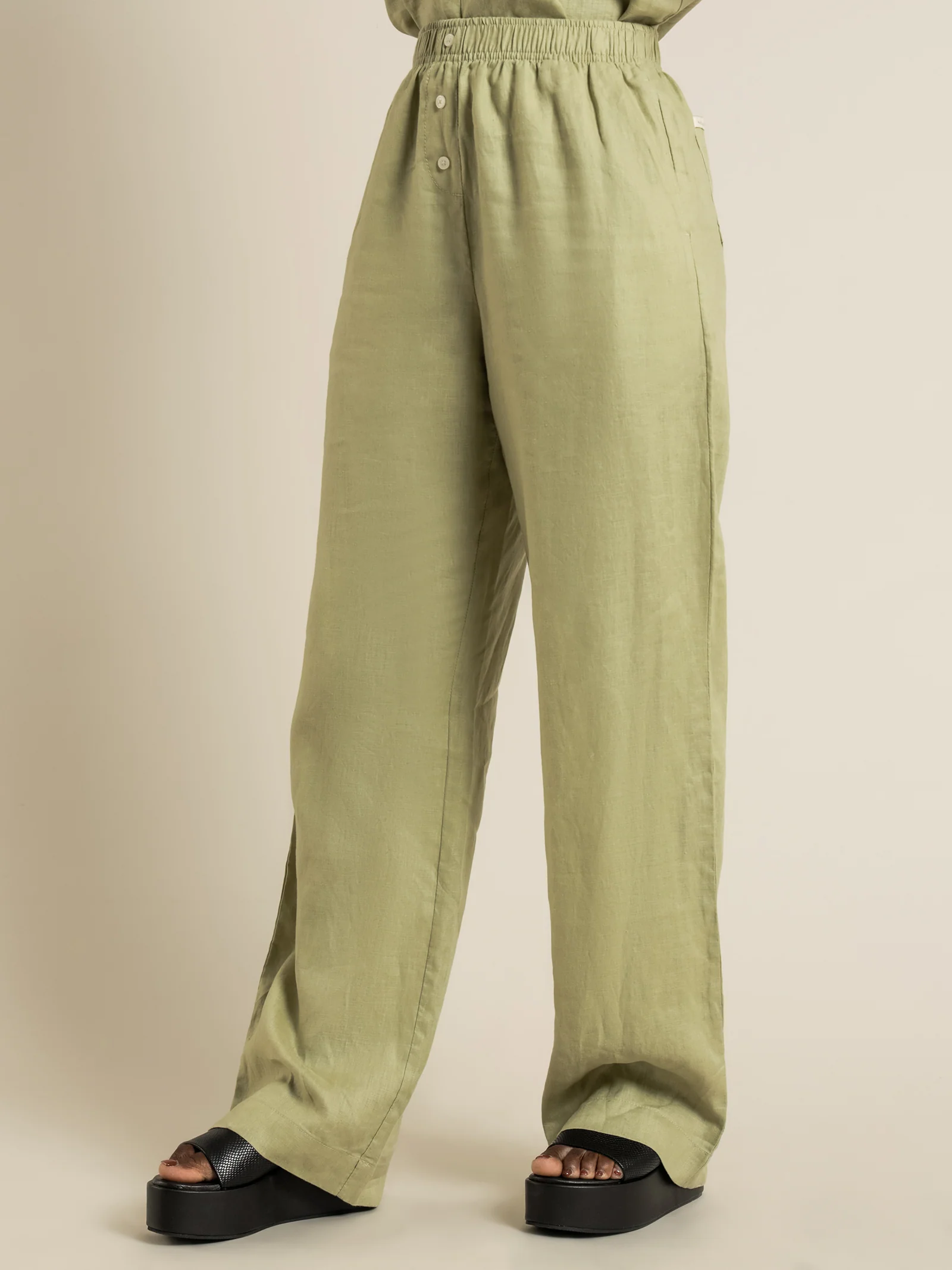 Nude Linen Lounge Pants - Image 5