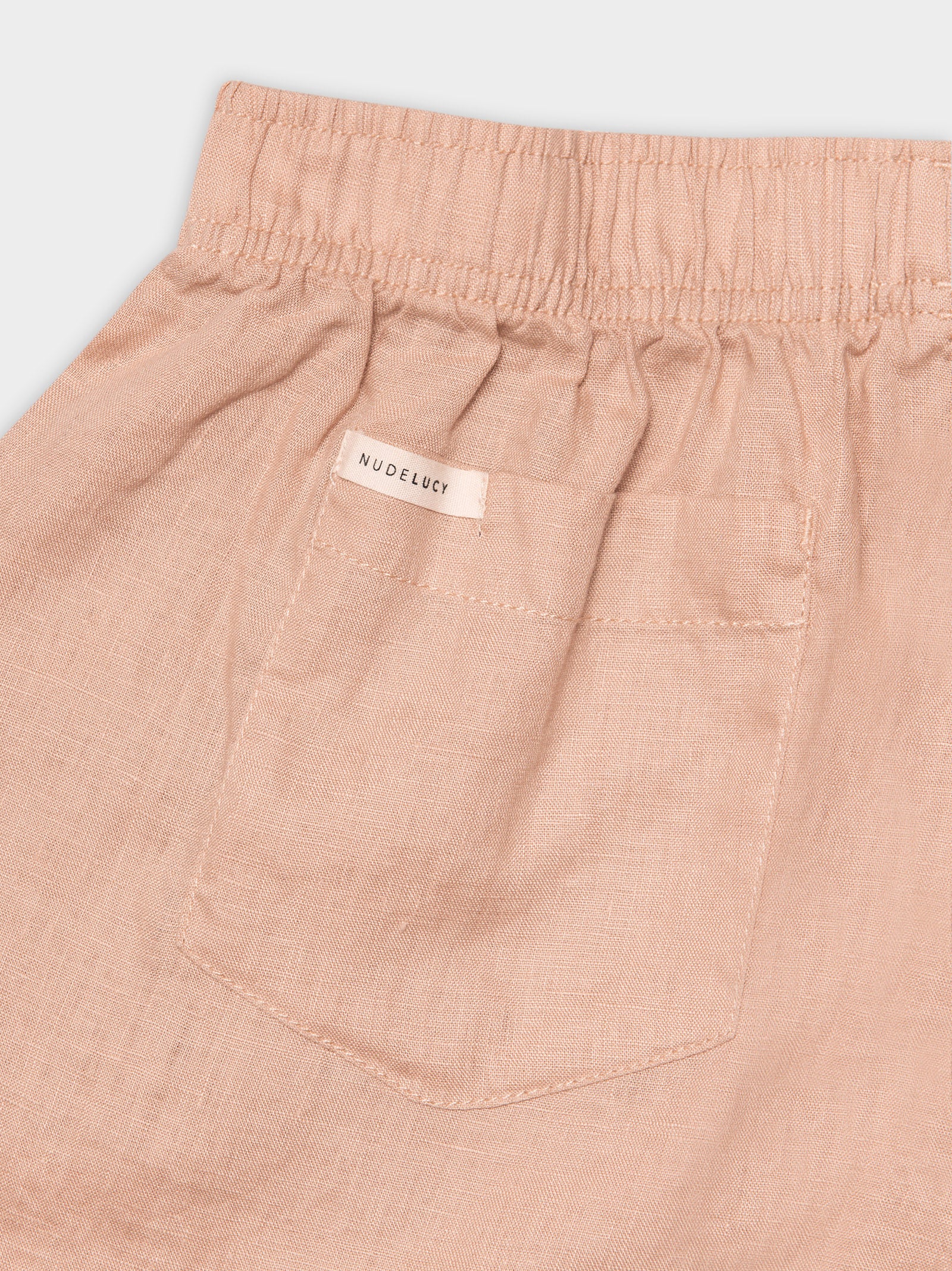 Nude Linen Lounge Short - Image 8