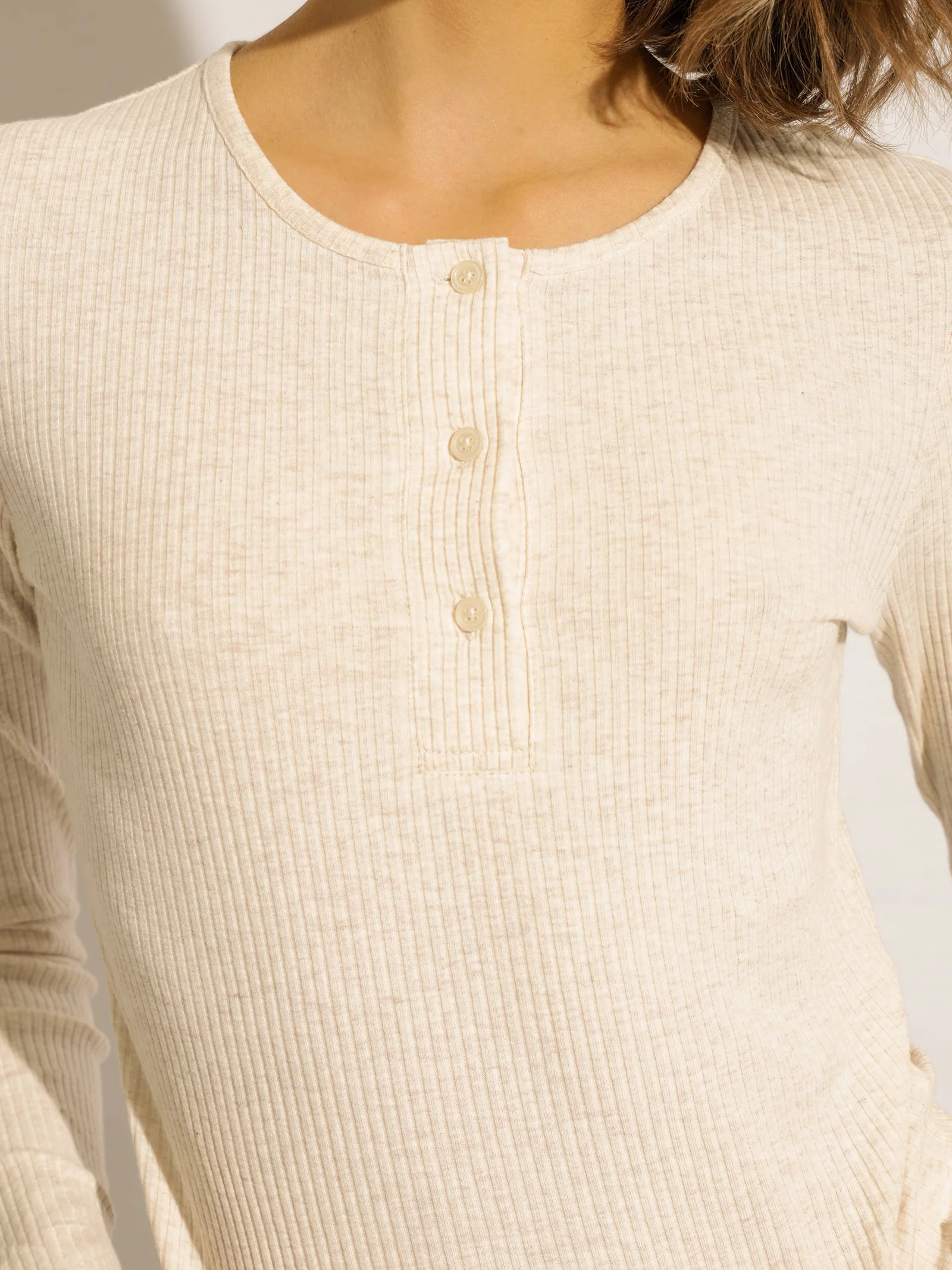 Nude Lounge Ribbed Long Sleeve T-Shirt - Image 3