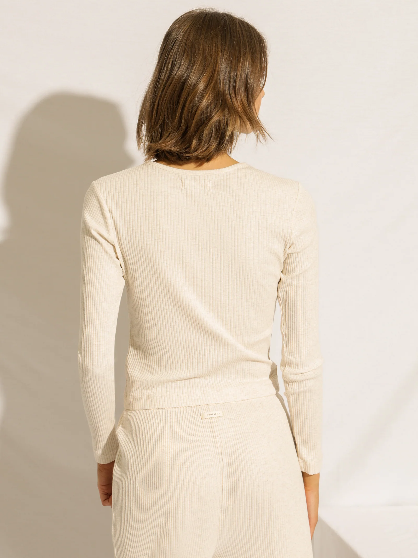 Nude Lounge Ribbed Long Sleeve T-Shirt - Image 5