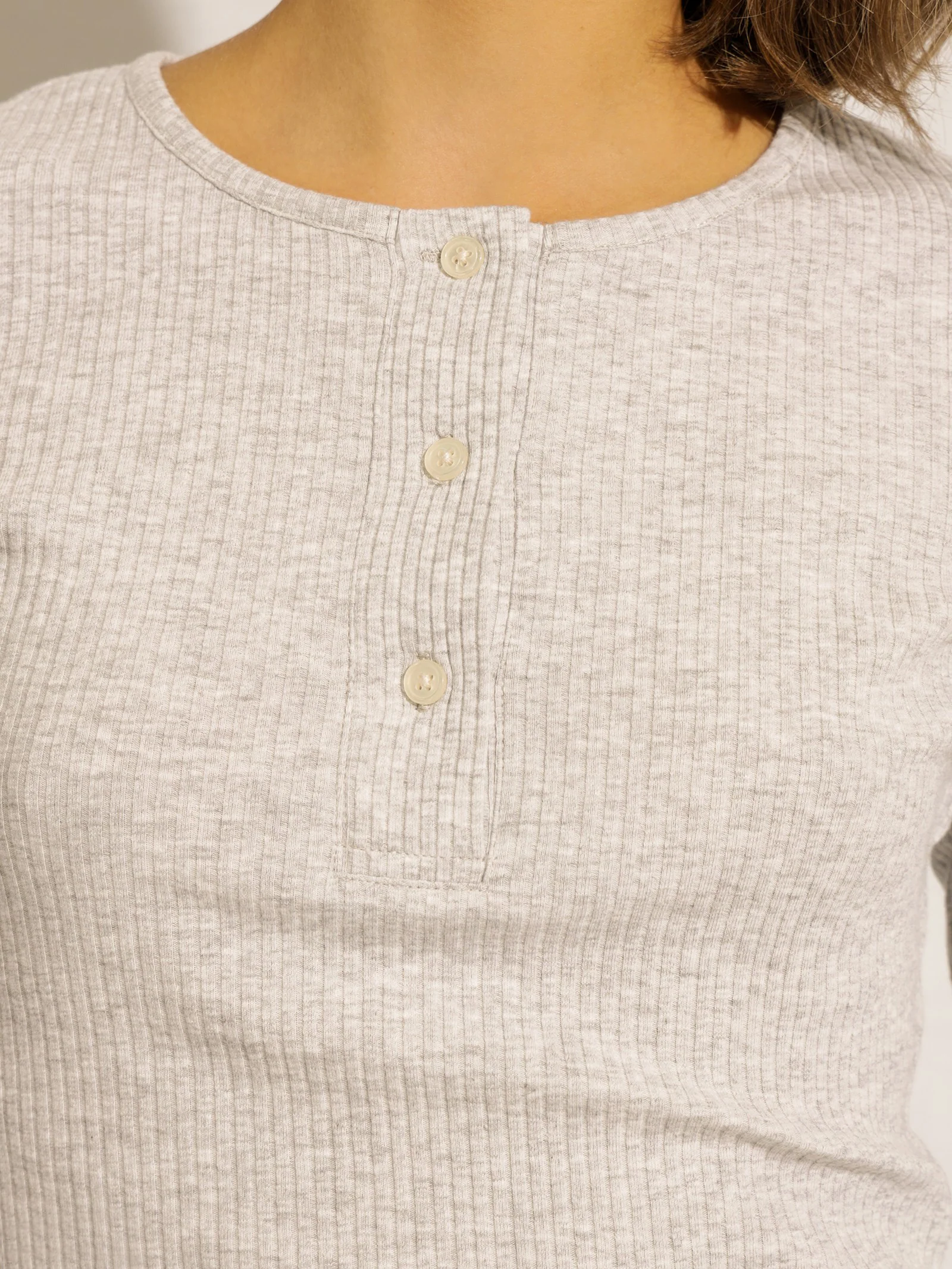 Nude Lounge Ribbed Long Sleeve T-Shirt - Image 3