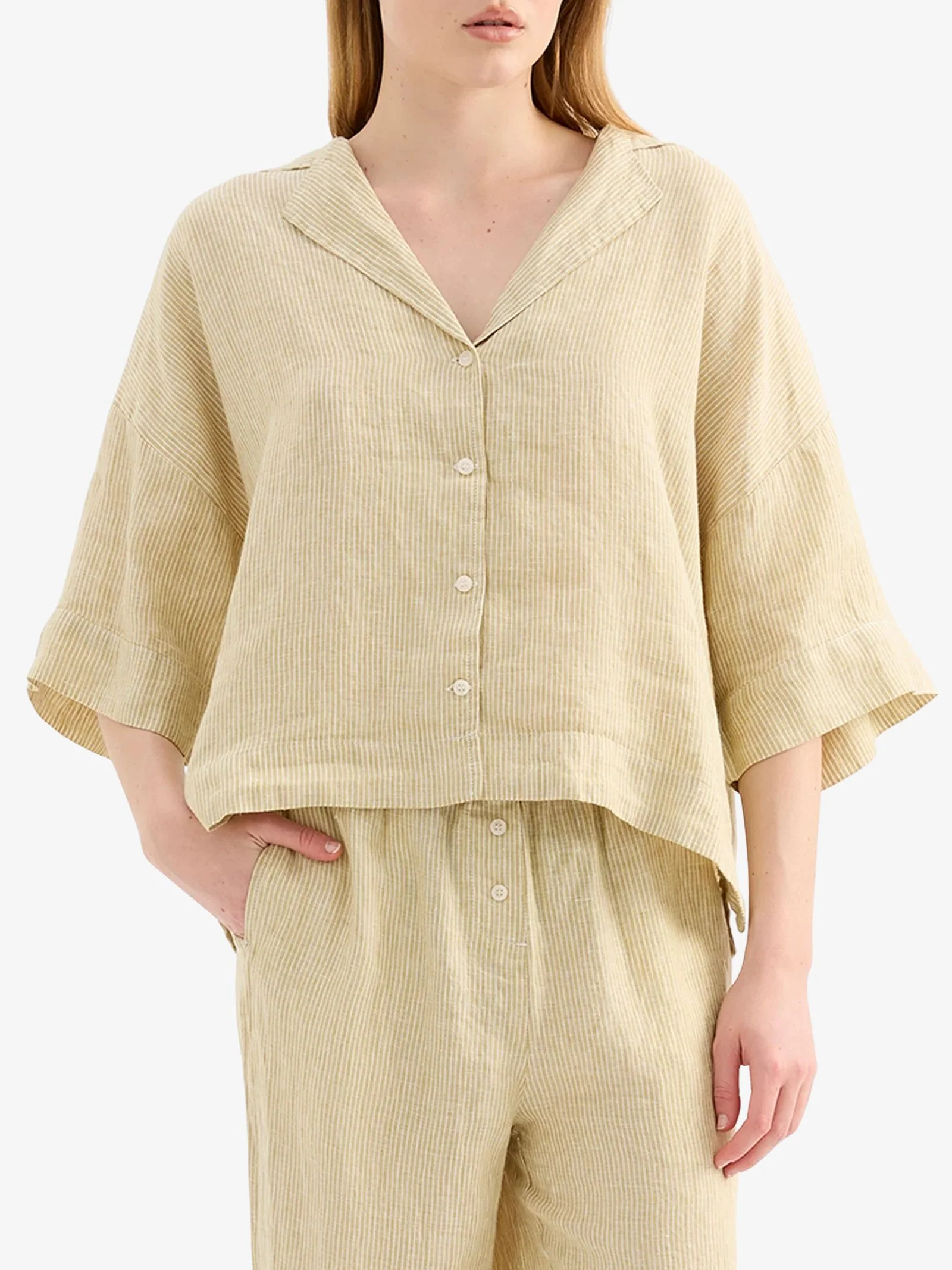 Lounge Stripe Linen Shirt - Image 2