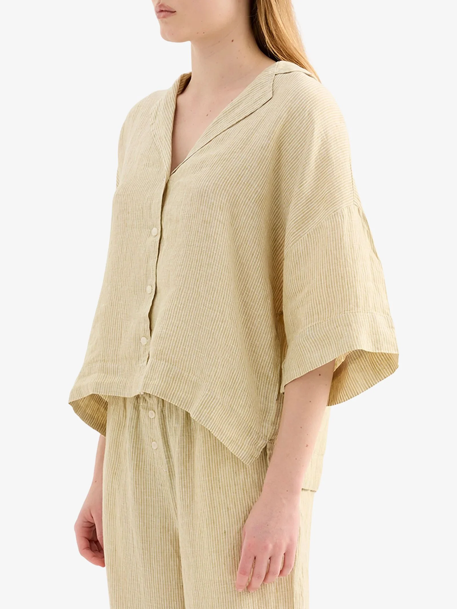 Lounge Stripe Linen Shirt - Image 3