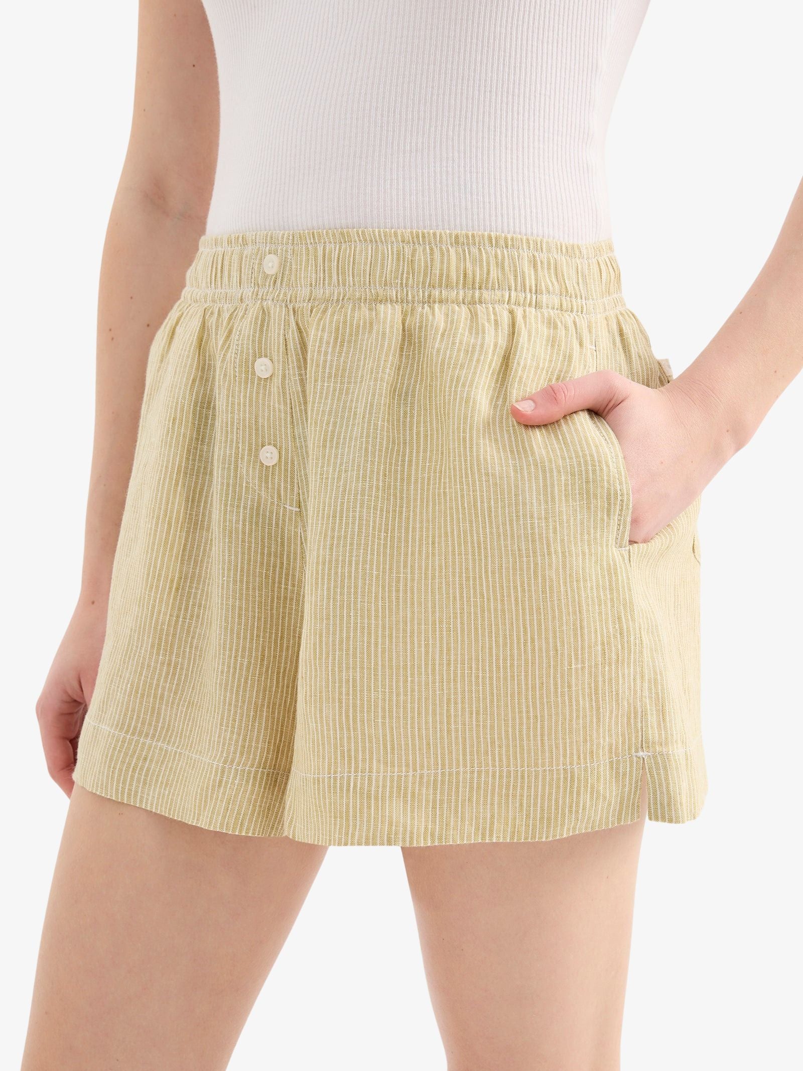 Lounge Stripe Linen Short - Image 5