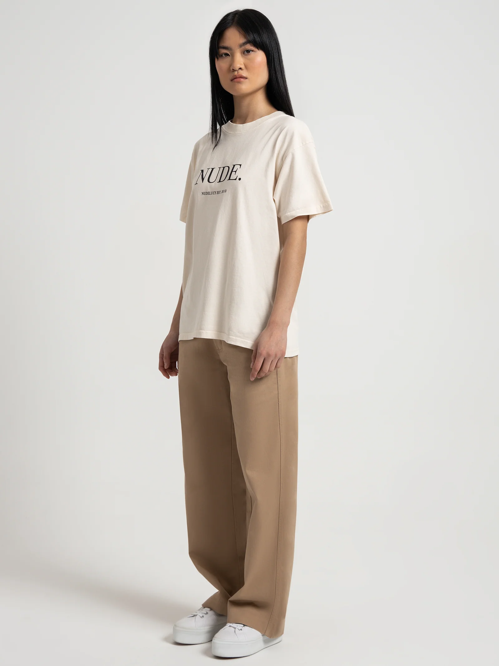 Nude. Organic Boyfriend T-Shirt - Image 4