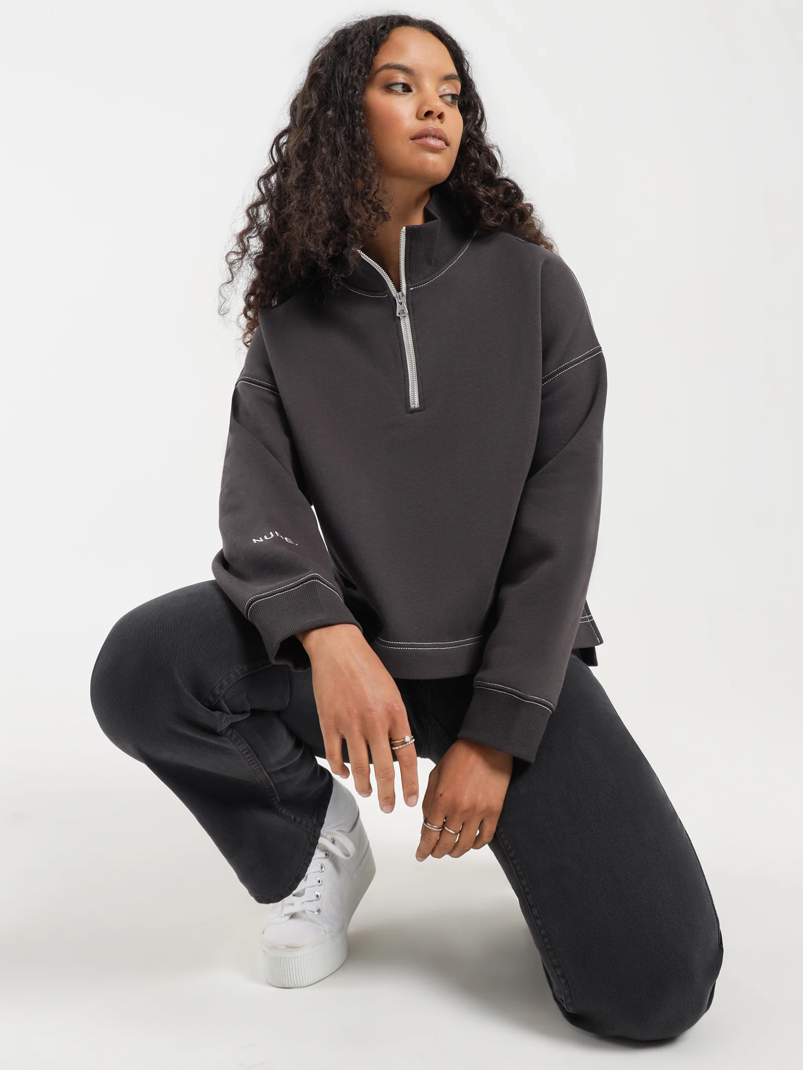 Nude Zip Front Sweat - Image 2