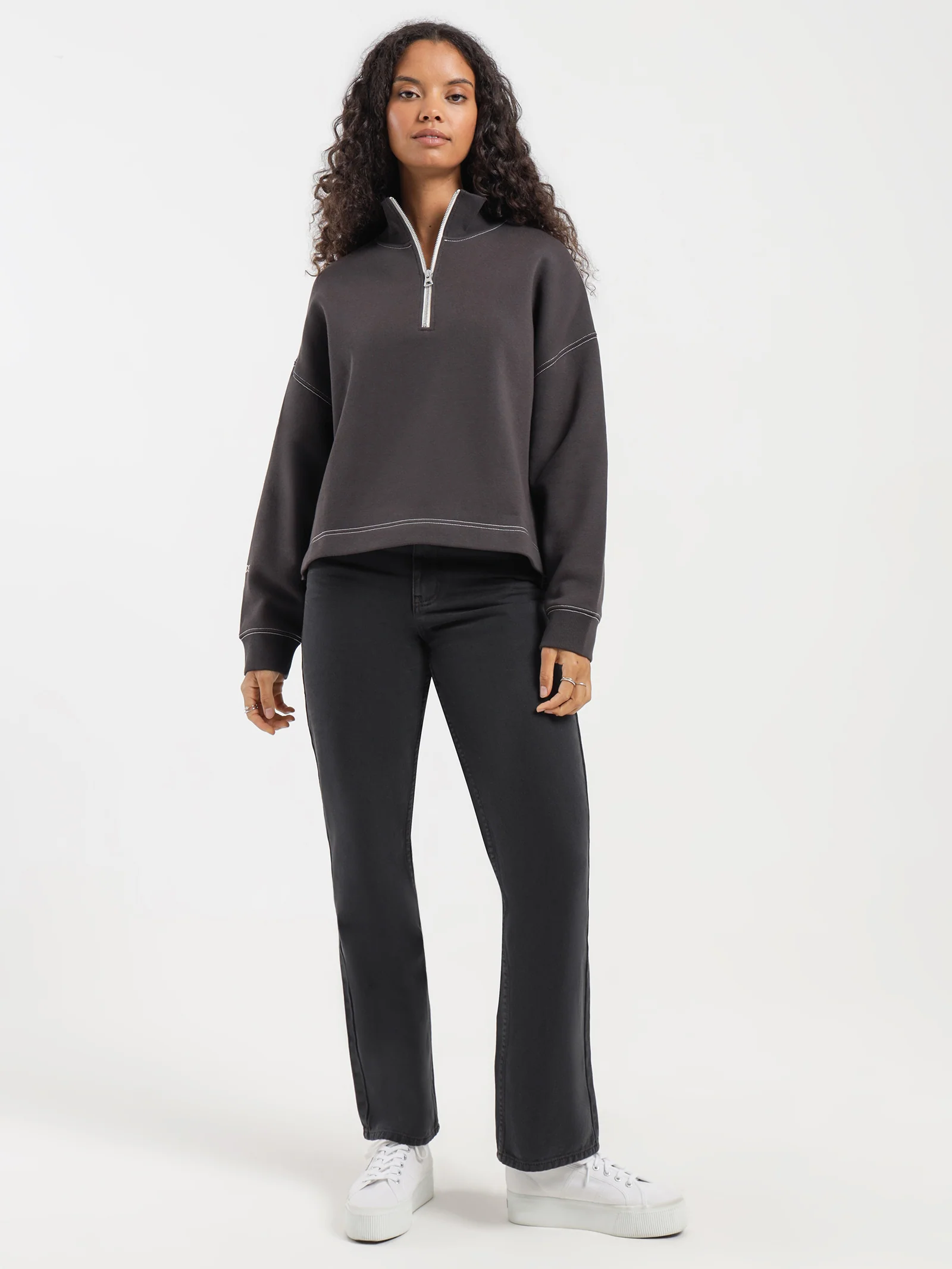 Nude Zip Front Sweat - Image 3