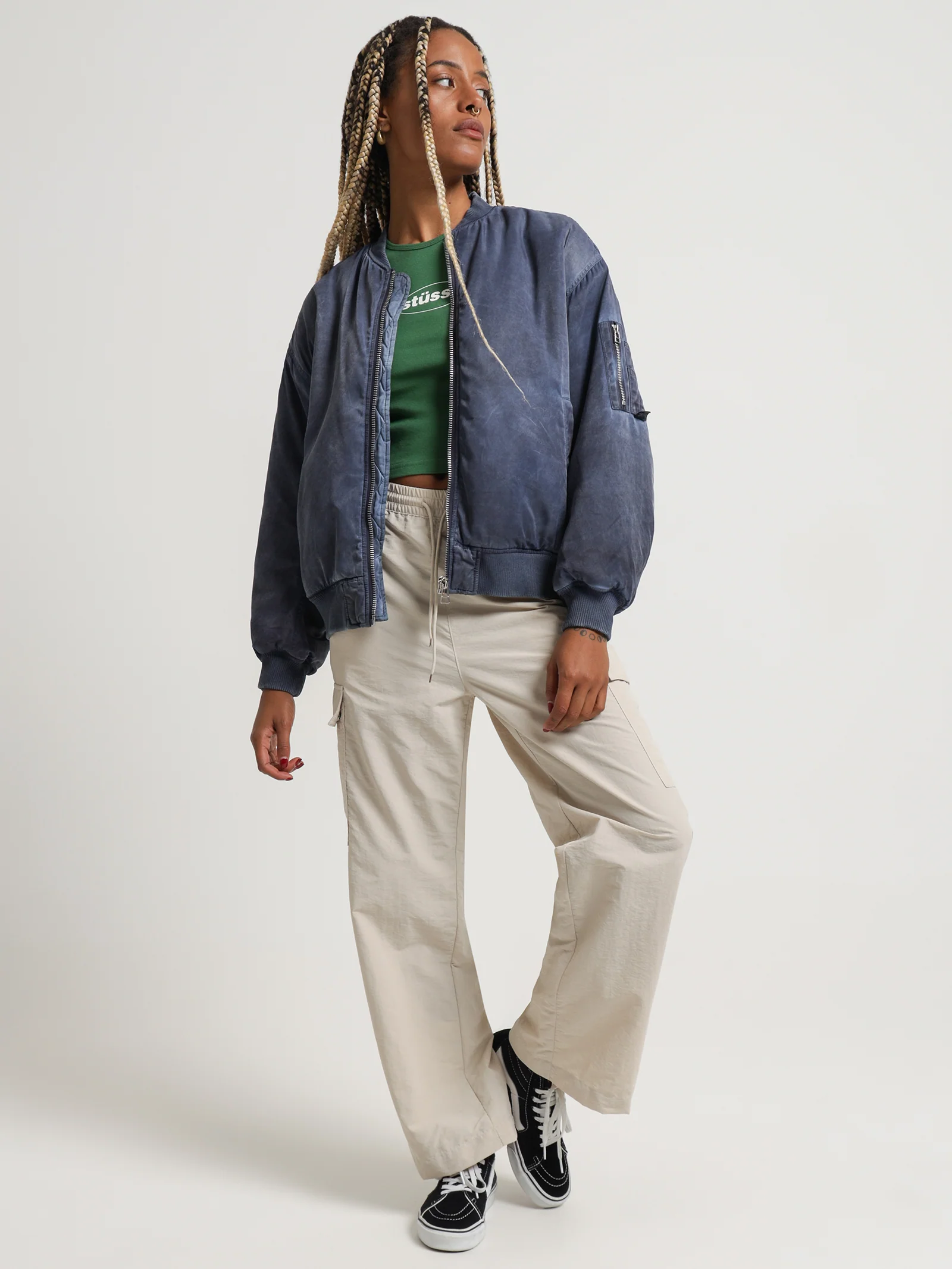 Nylon Bomber Jacket - Image 2