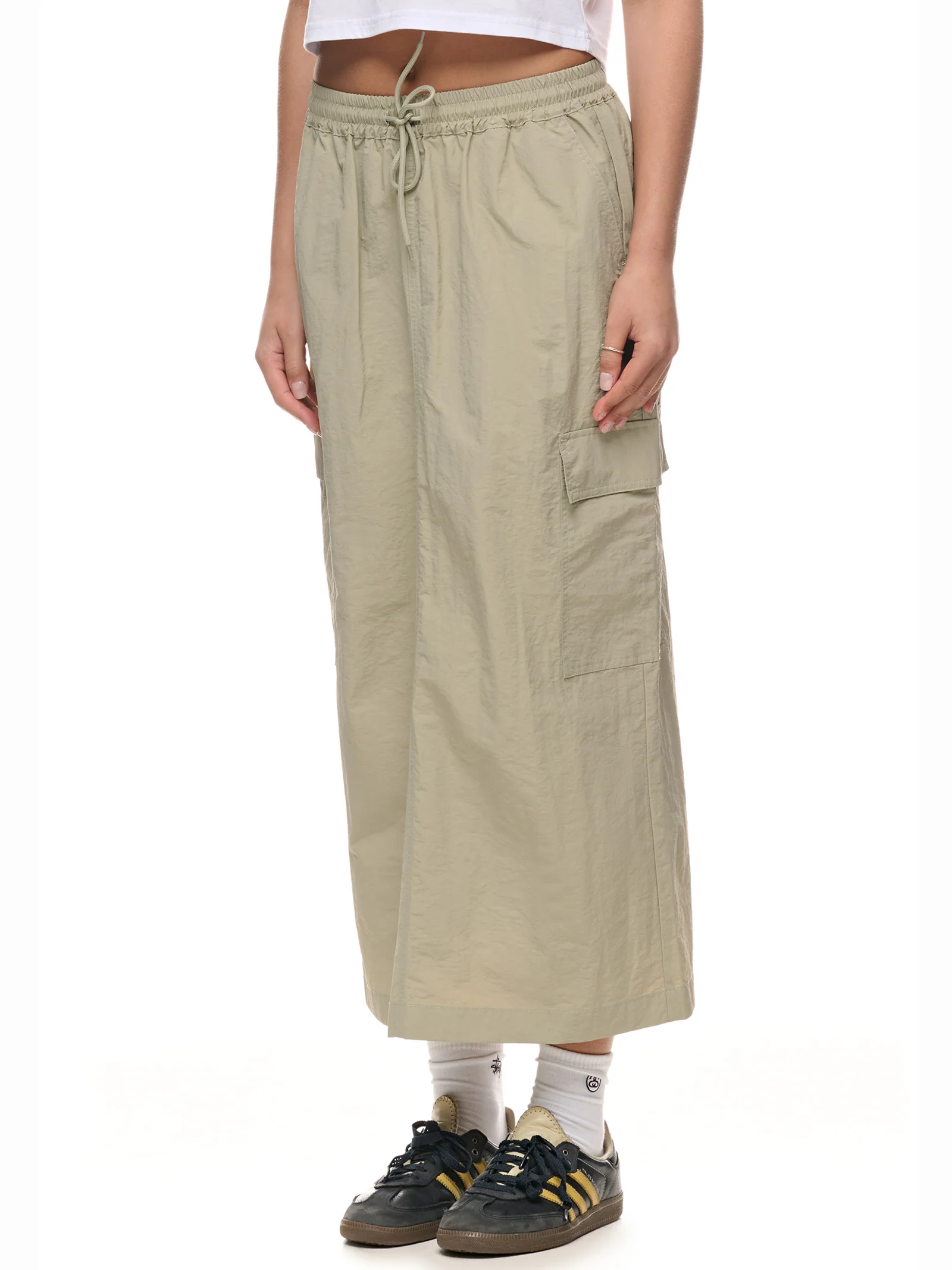 Nylon Cargo Midi Skirt - Image 2