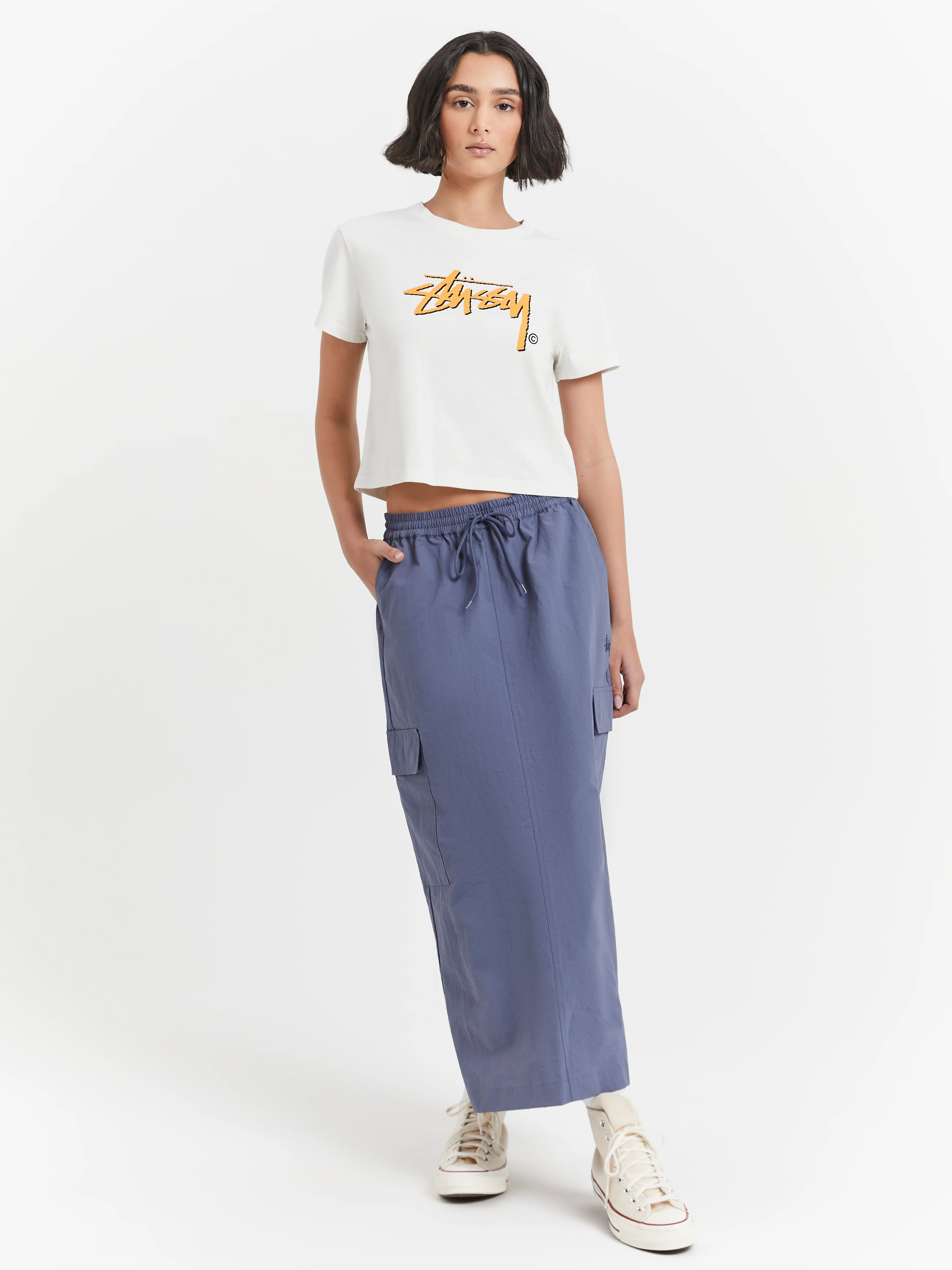 Nylon Cargo Midi Skirt - Image 2