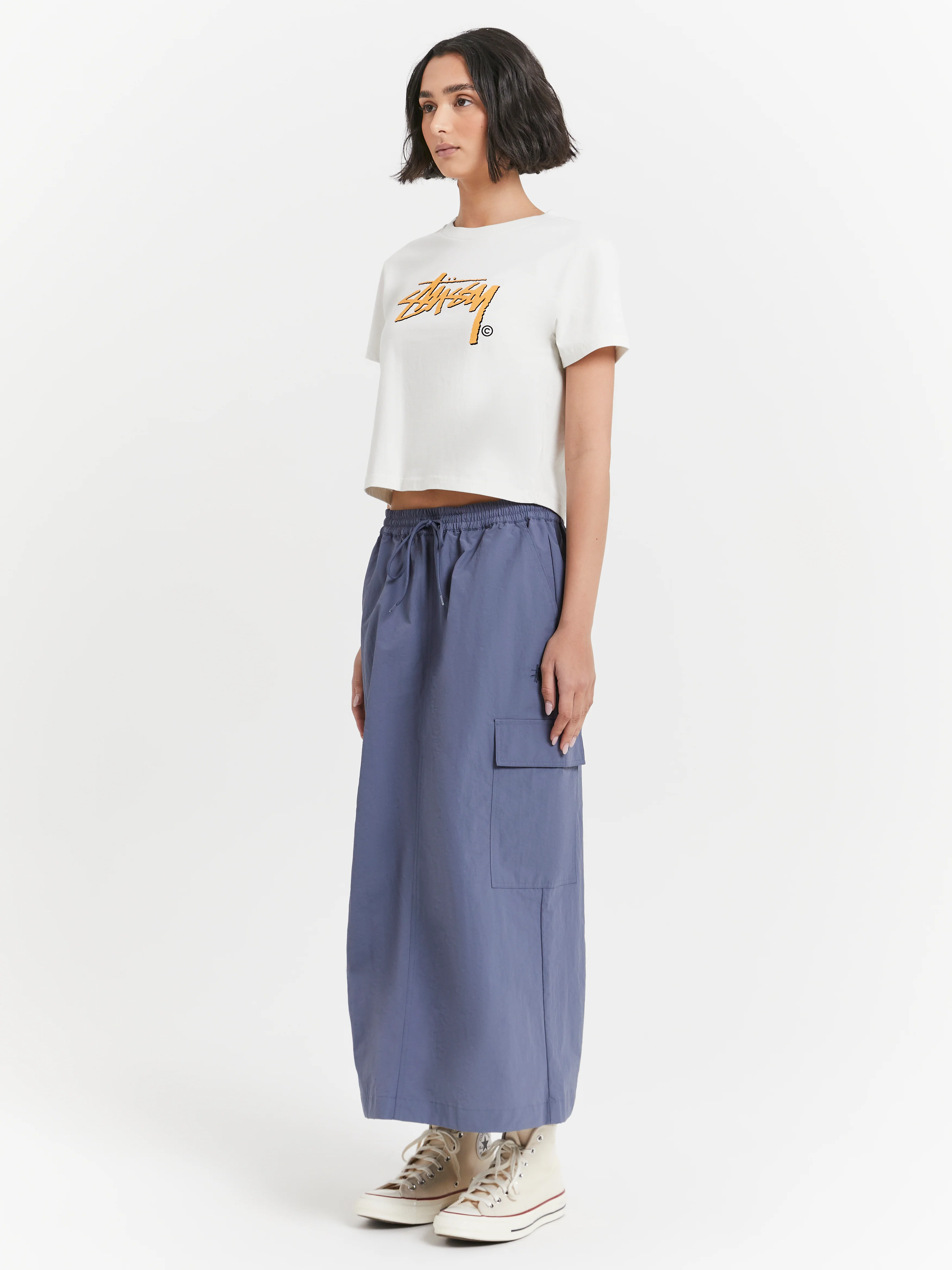 Nylon Cargo Midi Skirt - Image 4