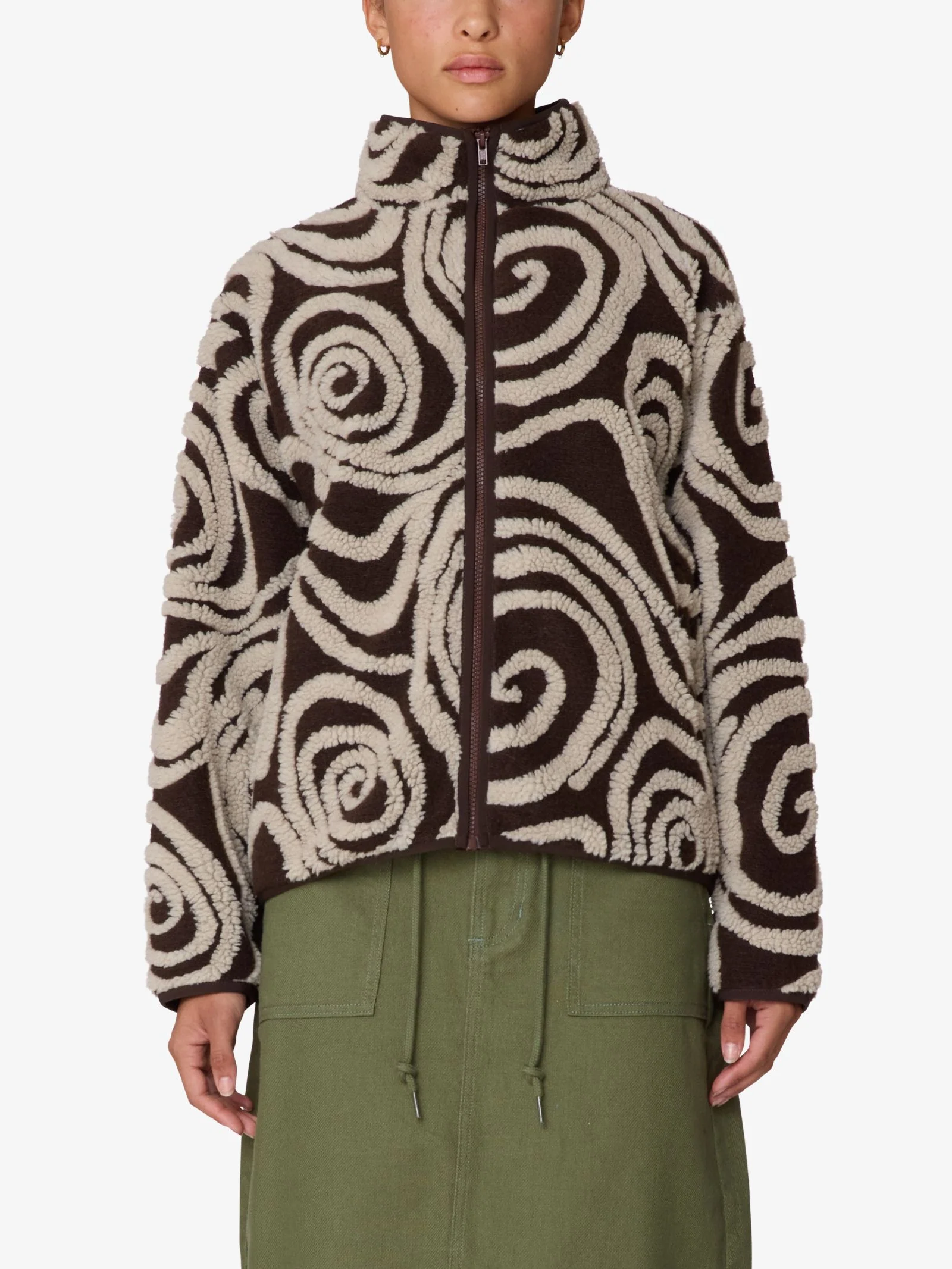 Swirls Jacquard Zip Jacket - Image 2