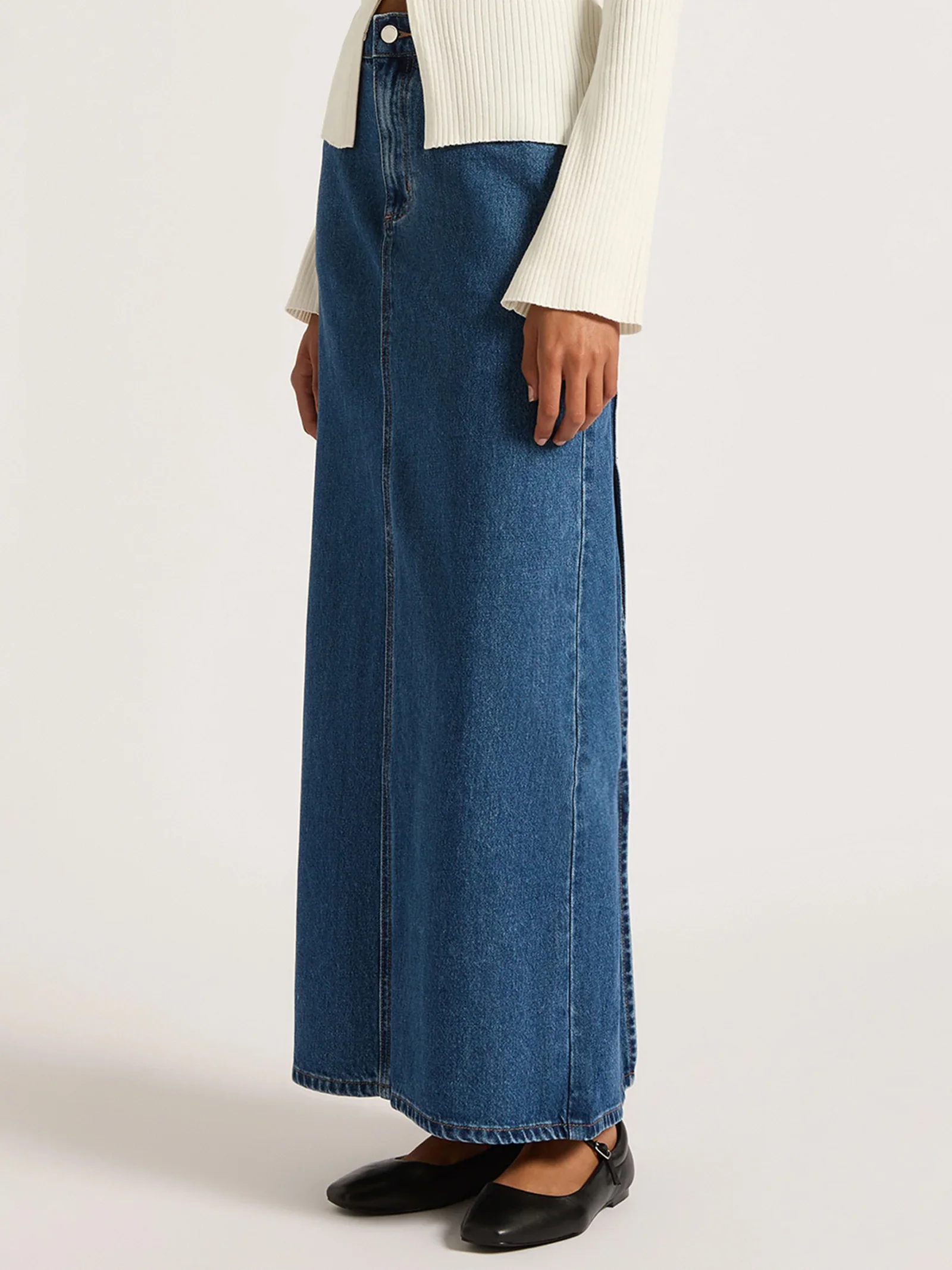 Organic Denim Maxi Skirt - Image 3