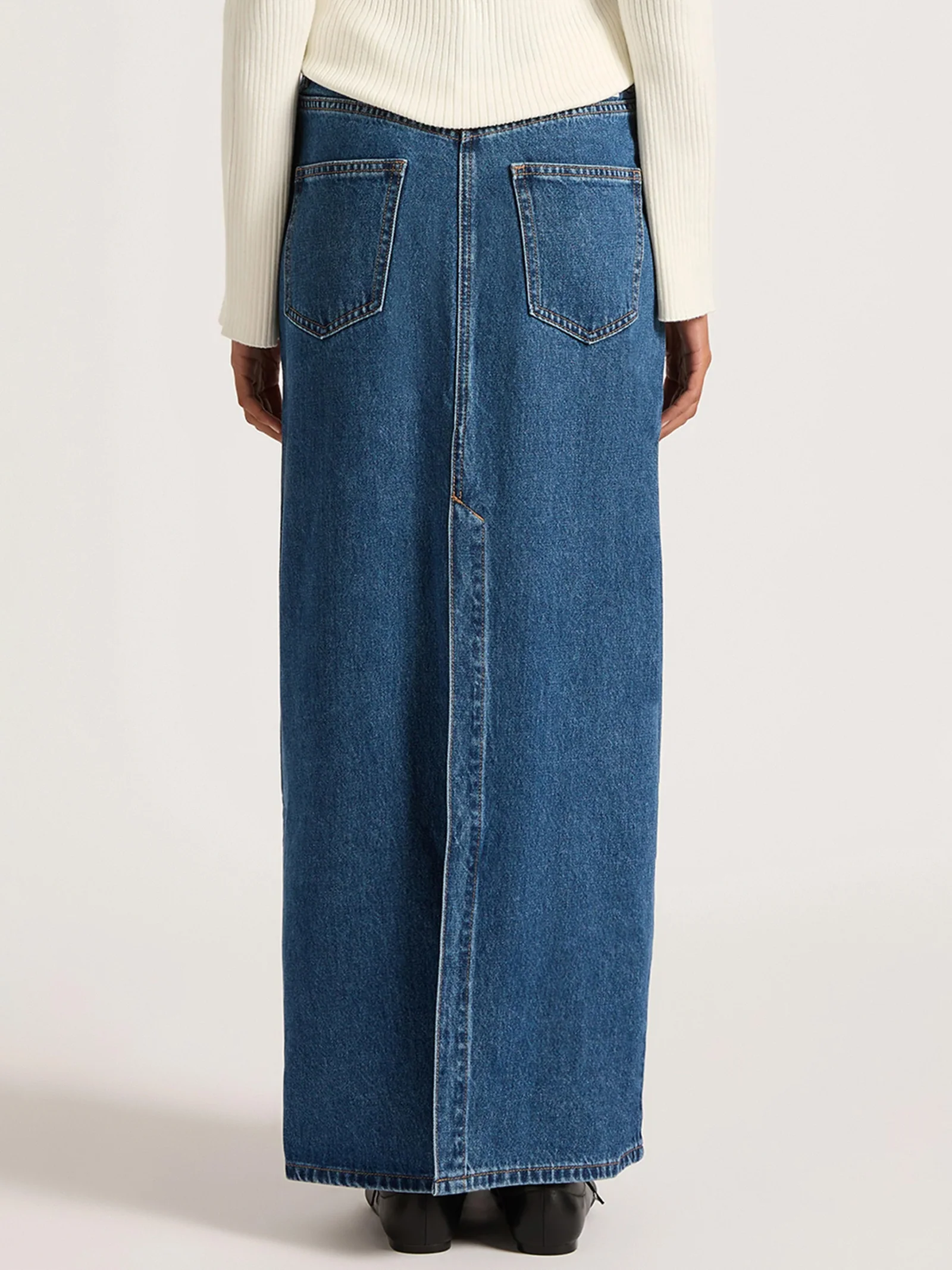 Organic Denim Maxi Skirt - Image 5