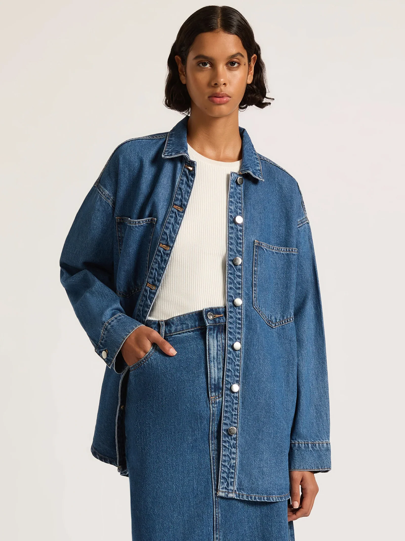 Organic Denim Overshirt - Image 3
