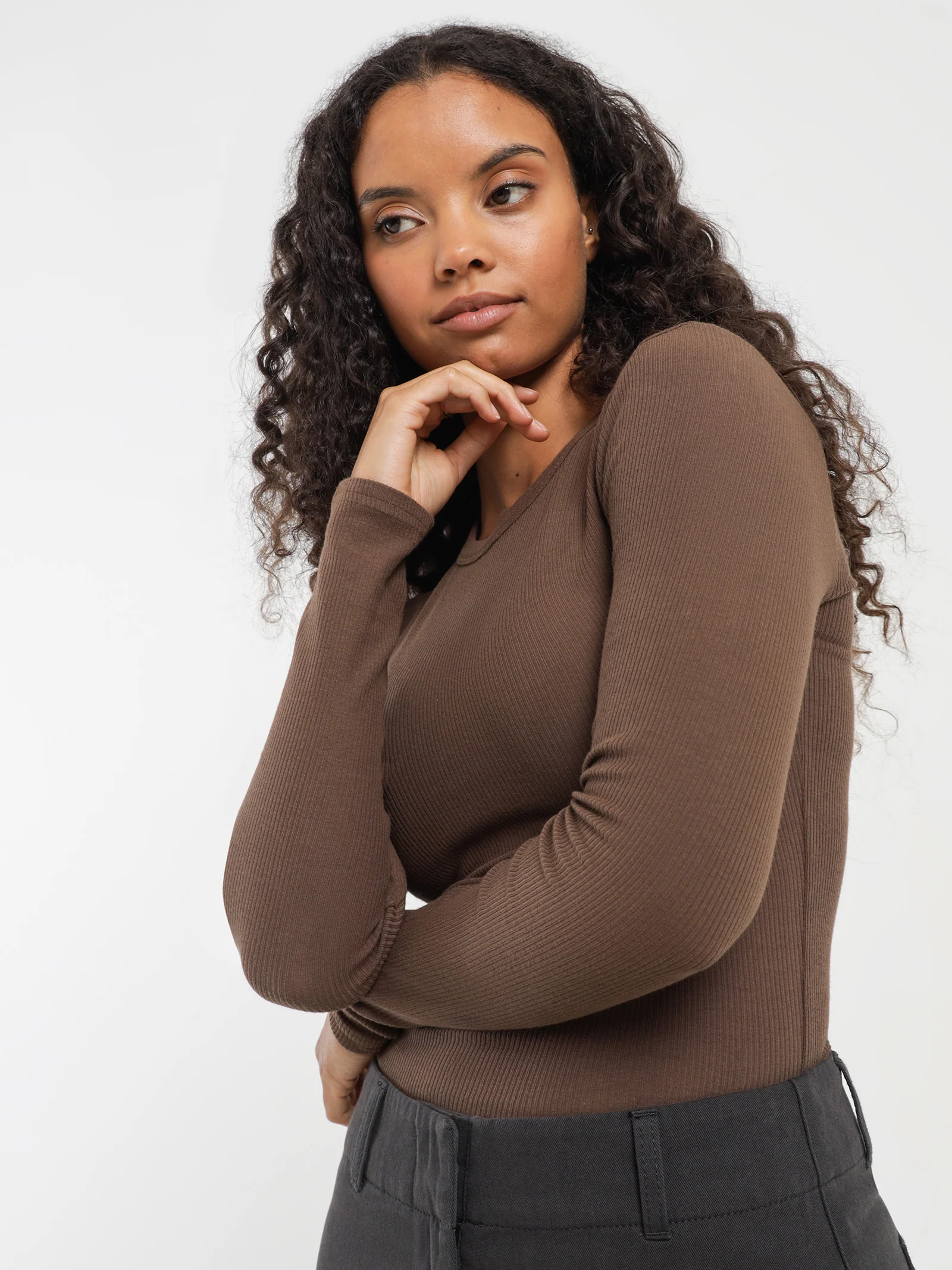Organic Rib Long Sleeve T-Shirt - Image 3